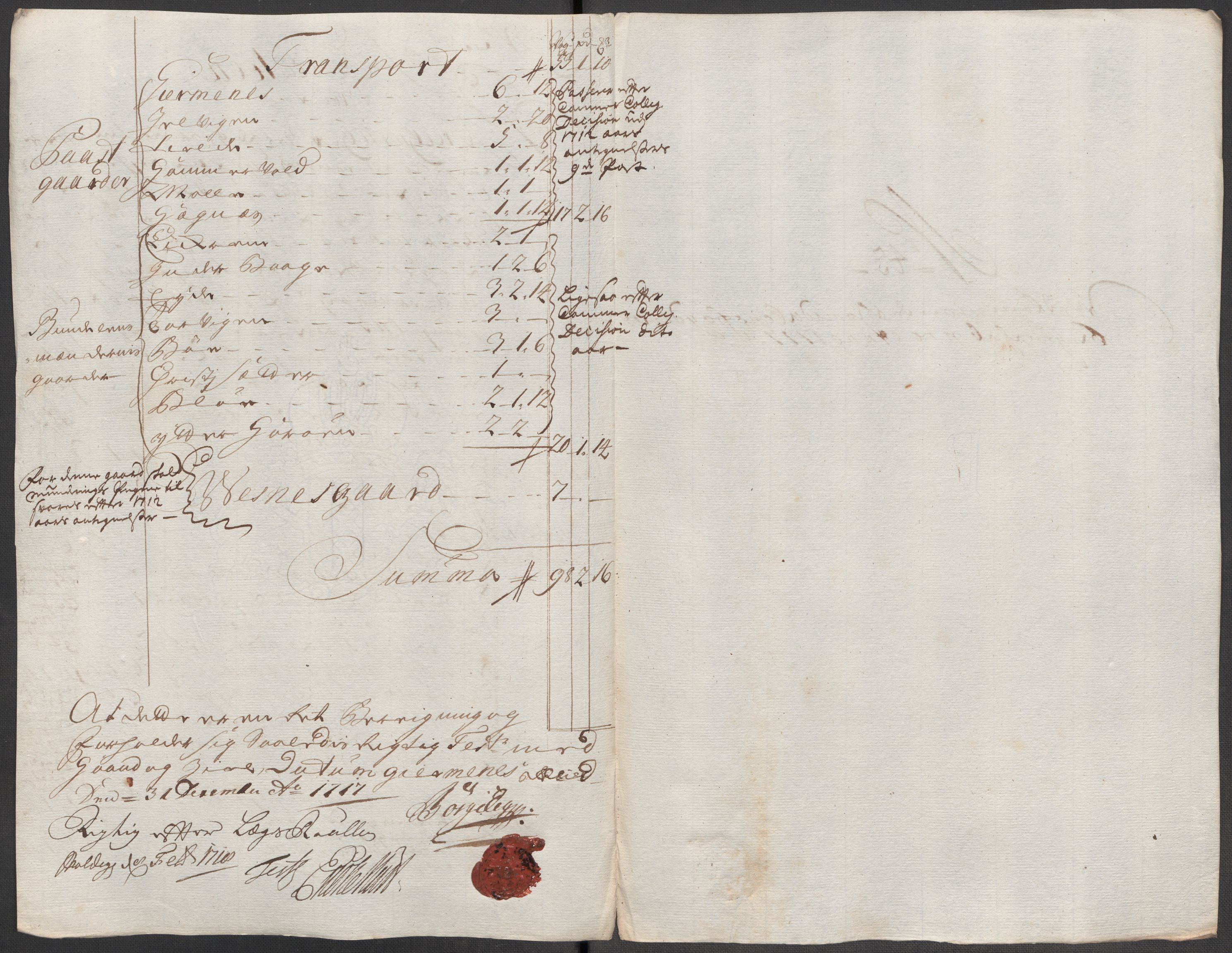 Rentekammeret inntil 1814, Reviderte regnskaper, Fogderegnskap, RA/EA-4092/R55/L3664: Fogderegnskap Romsdal, 1717, s. 226