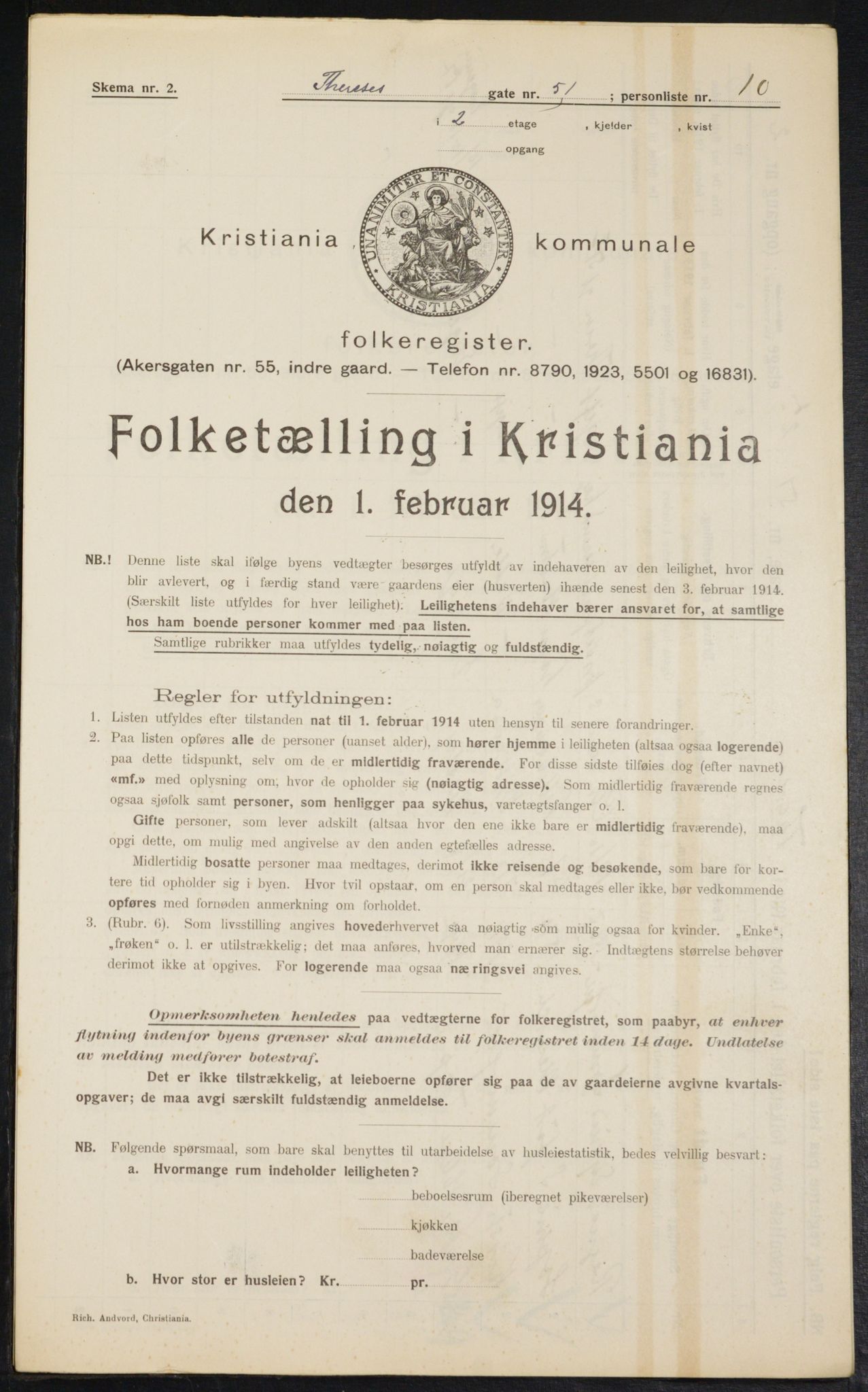 OBA, Kommunal folketelling 1.2.1914 for Kristiania, 1914, s. 109670