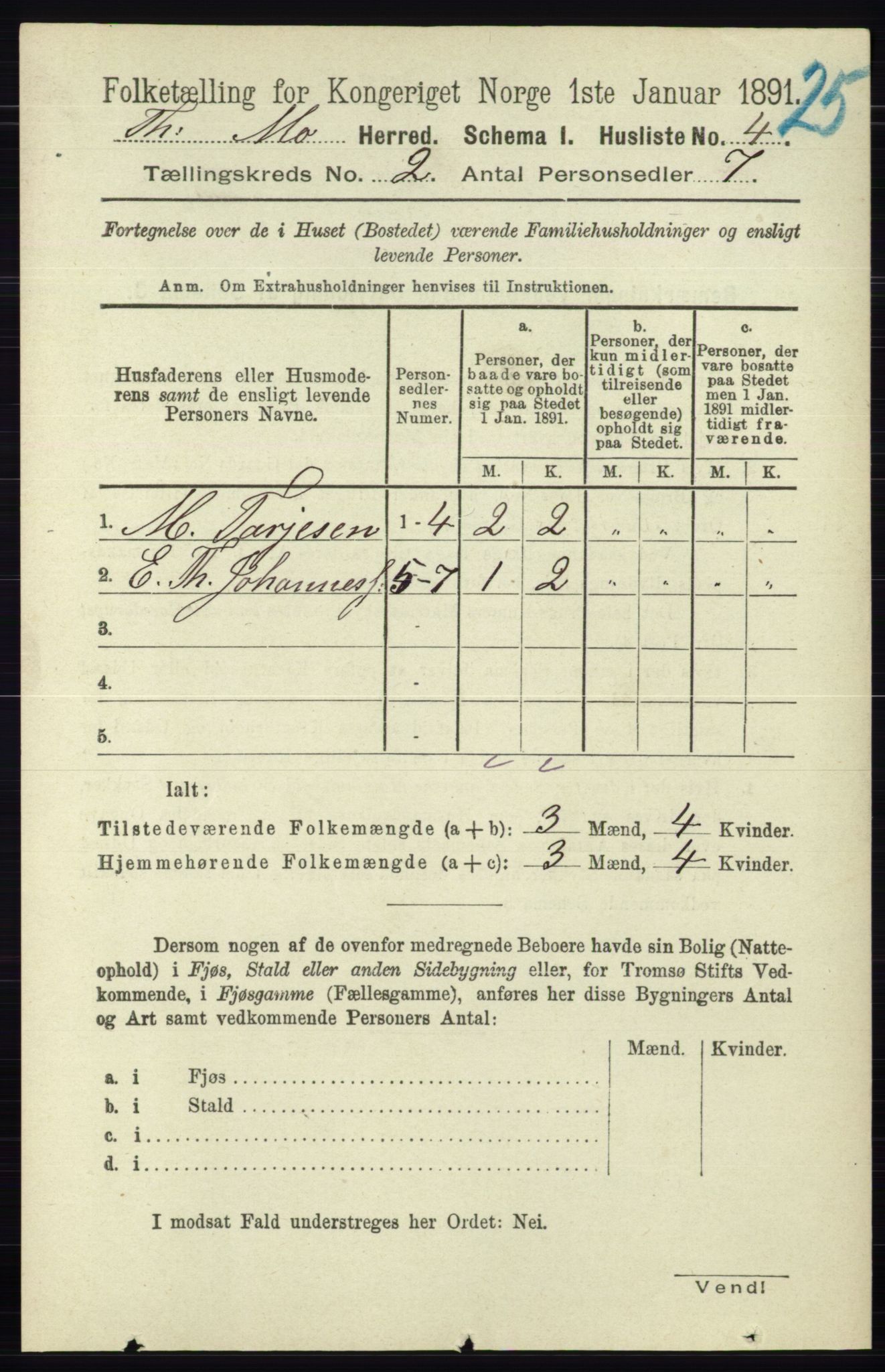 RA, Folketelling 1891 for 0832 Mo herred, 1891, s. 509