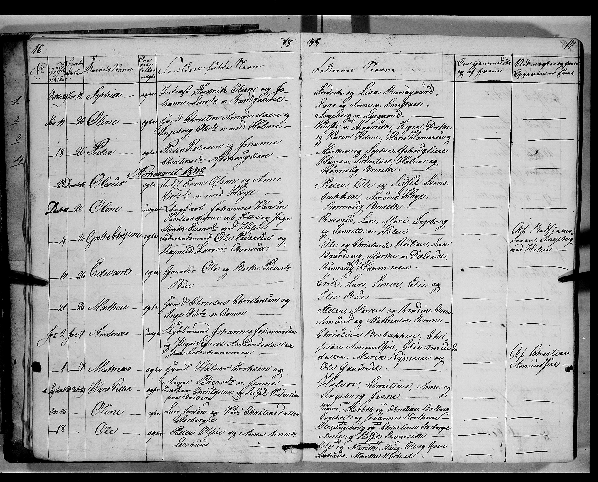 Fåberg prestekontor, AV/SAH-PREST-086/H/Ha/Hab/L0006: Klokkerbok nr. 6, 1837-1855, s. 16-17