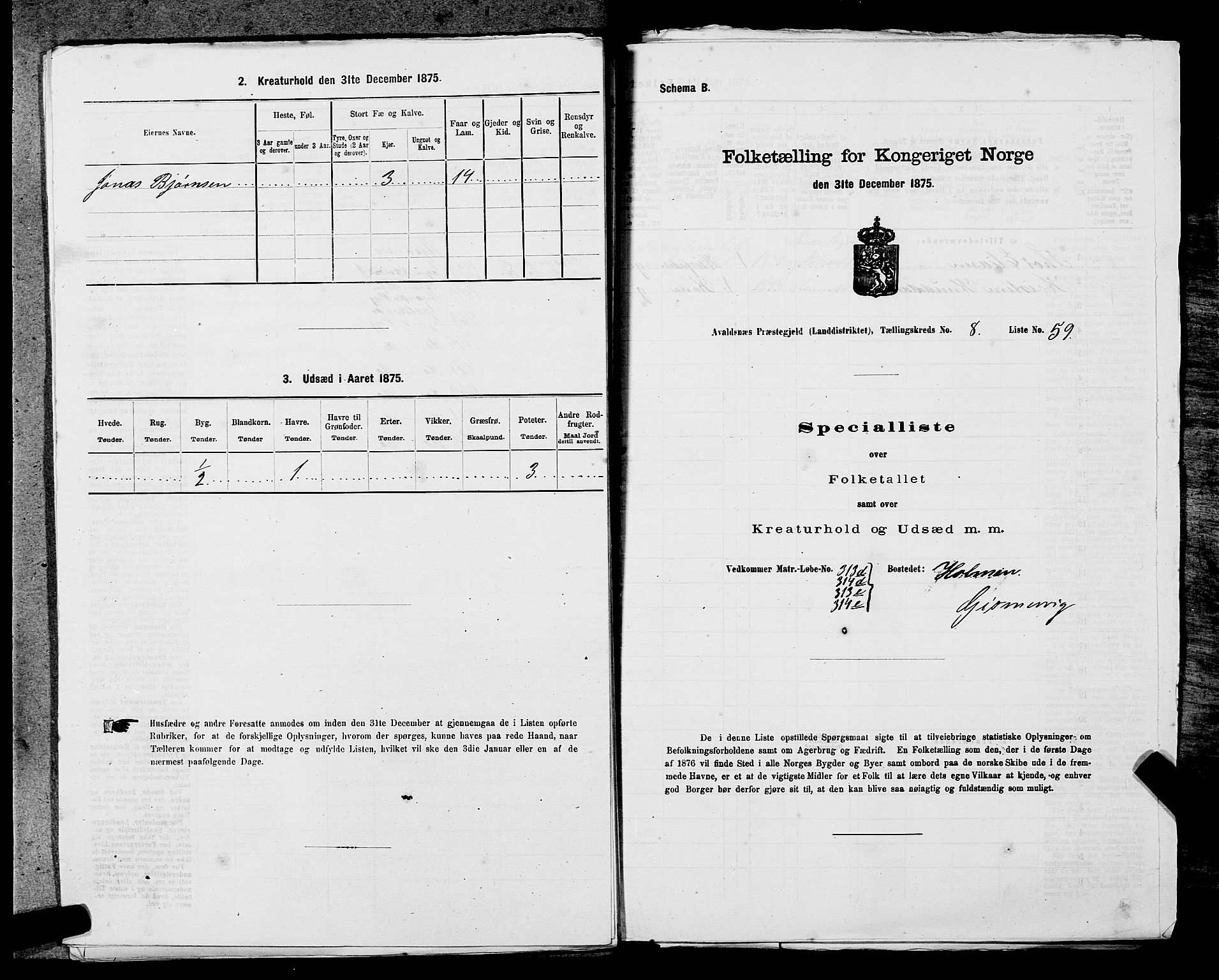 SAST, Folketelling 1875 for 1147L Avaldsnes prestegjeld, Avaldsnes sokn og Kopervik landsokn, 1875, s. 1408