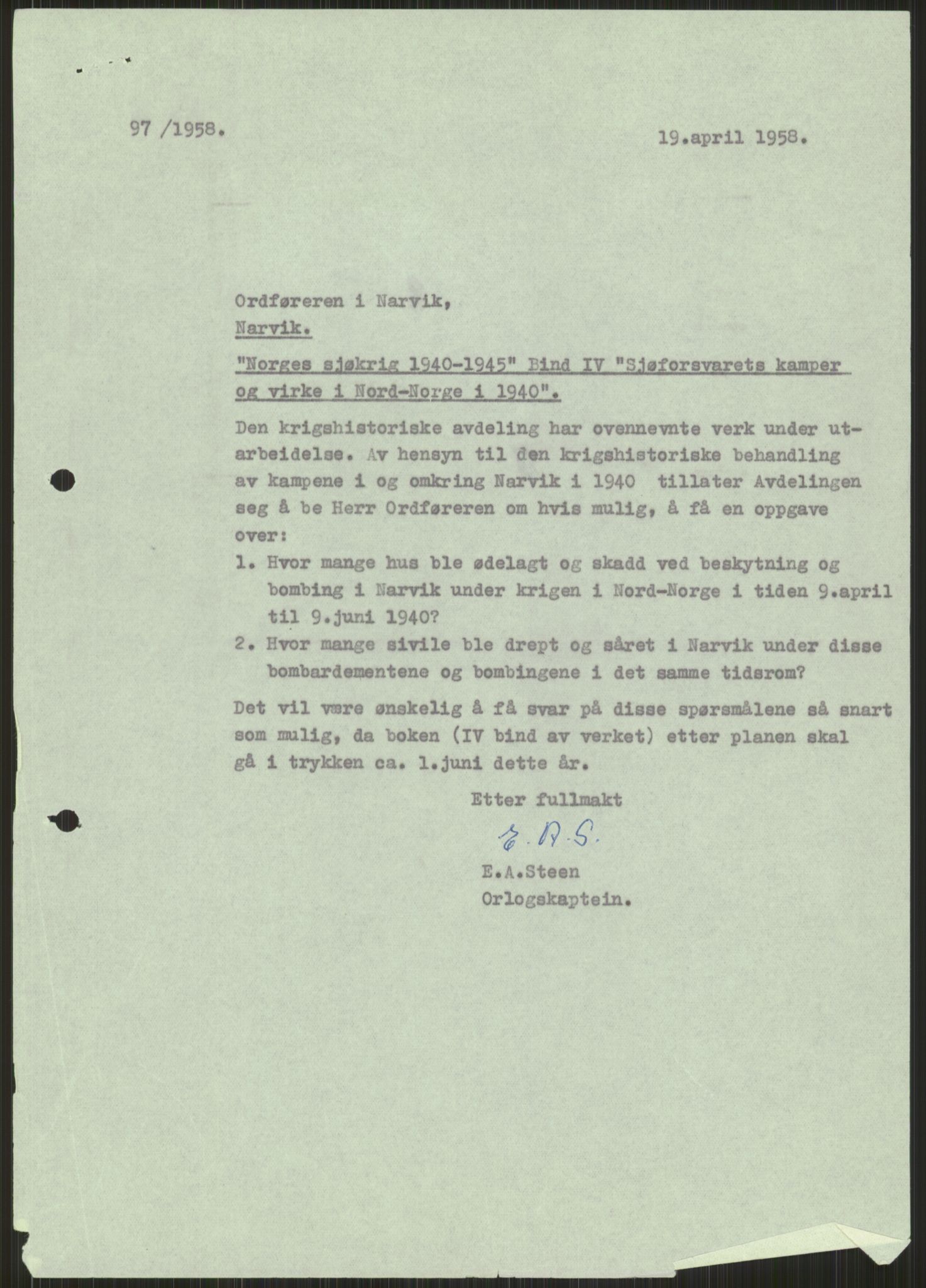 Forsvaret, Forsvarets krigshistoriske avdeling, RA/RAFA-2017/Y/Ya/L0017: II-C-11-31 - Fylkesmenn.  Rapporter om krigsbegivenhetene 1940., 1940, s. 203