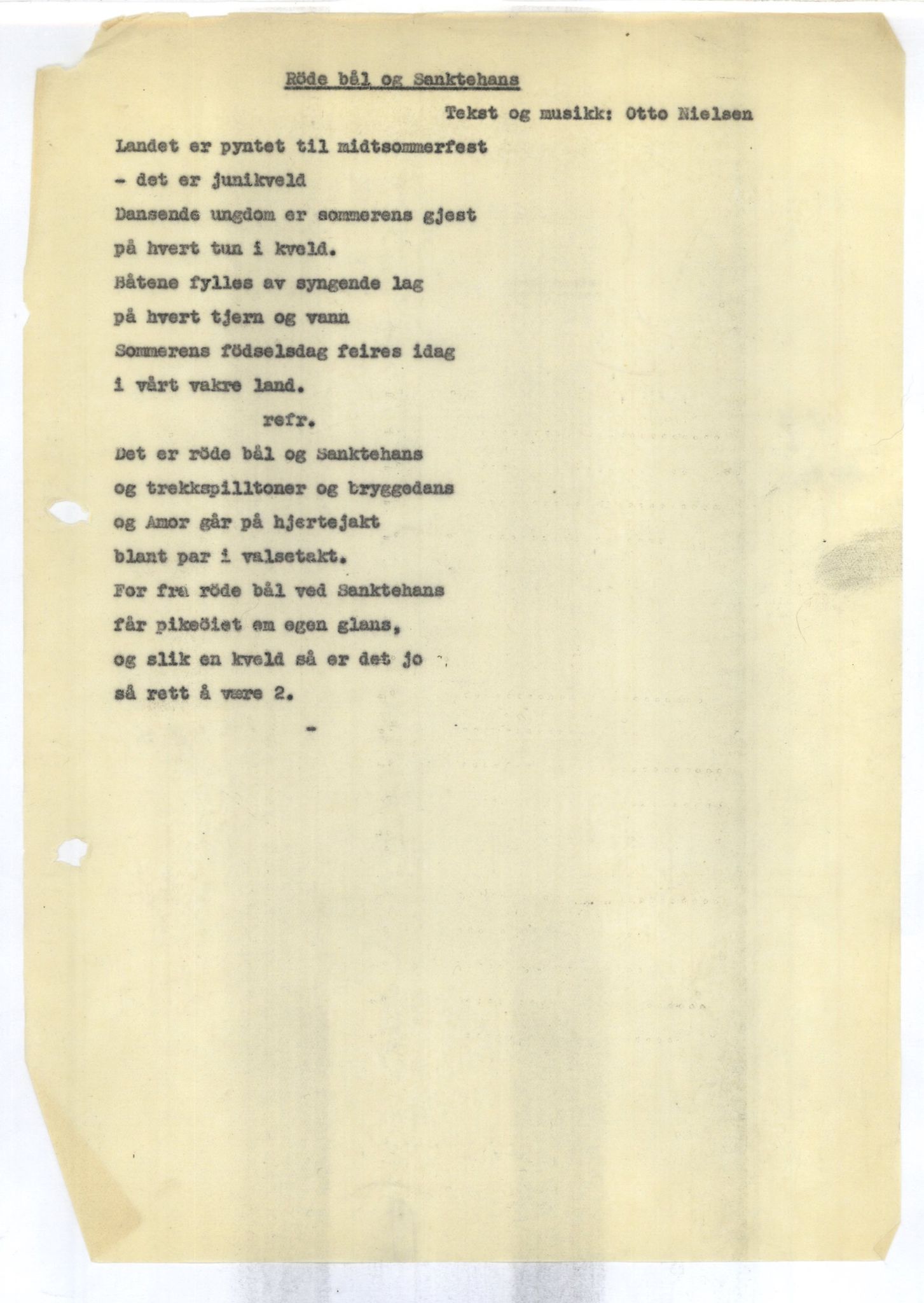Otto Nielsen, TRKO/PA-1176/F/L0002/0111: Egne viser K-Å / Röde bål og sankthans, 1950