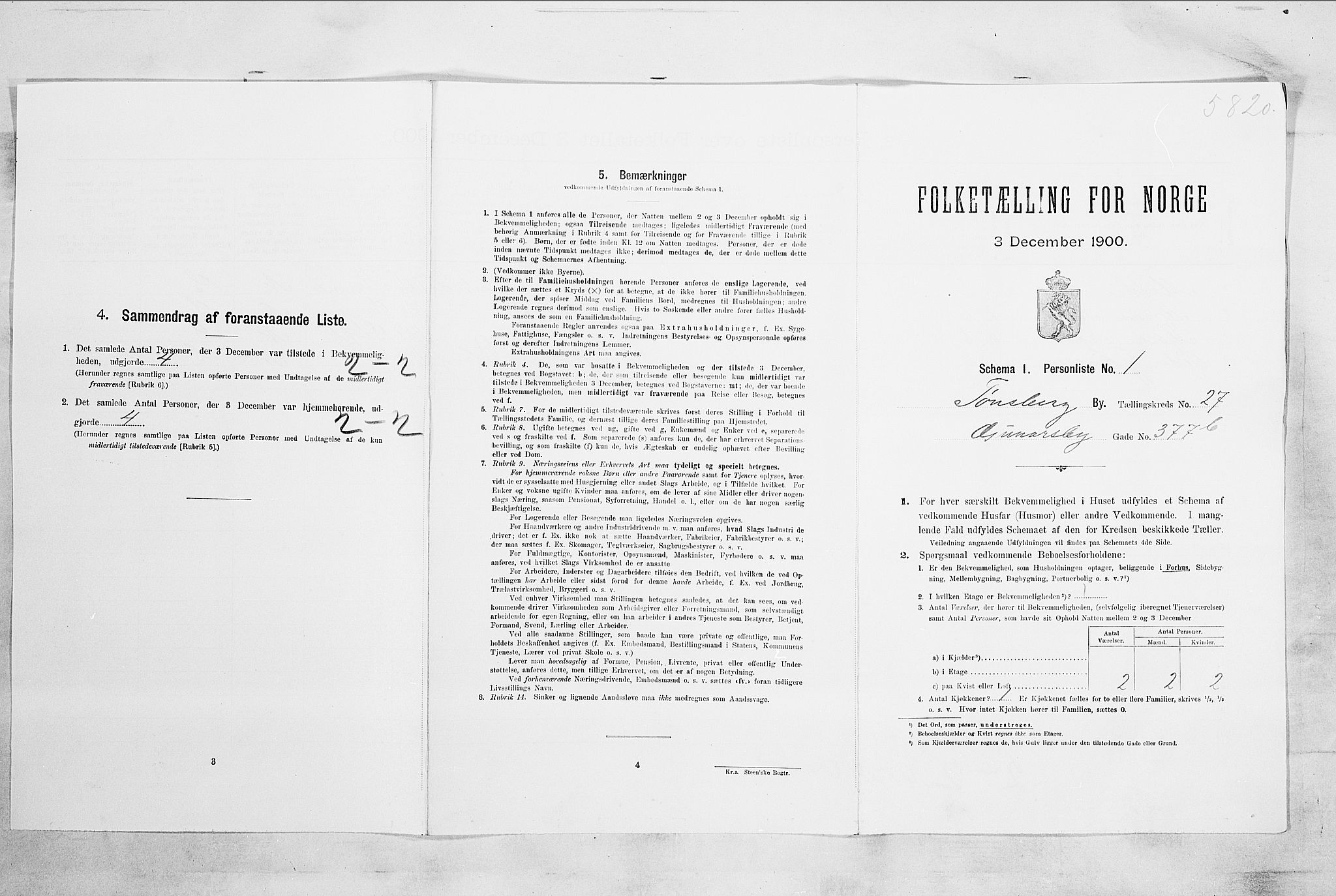 RA, Folketelling 1900 for 0705 Tønsberg kjøpstad, 1900, s. 4242