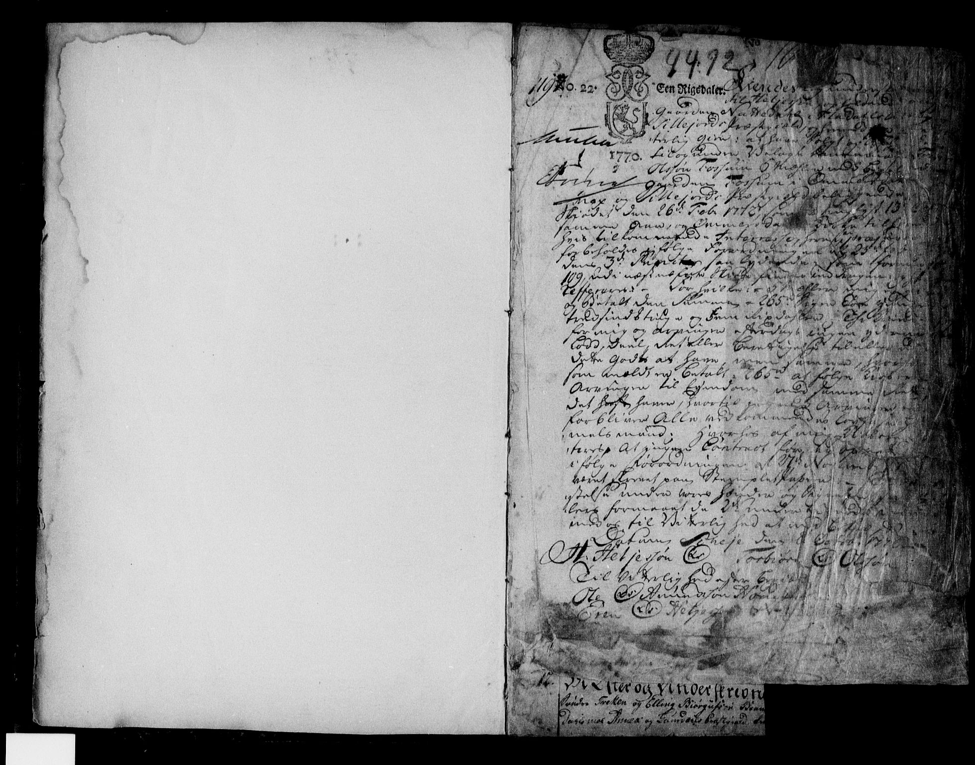 Vest-Telemark sorenskriveri, SAKO/A-134/G/Ga/Gaa/L0007: Pantebok nr. I 7, 1770-1777, s. 1