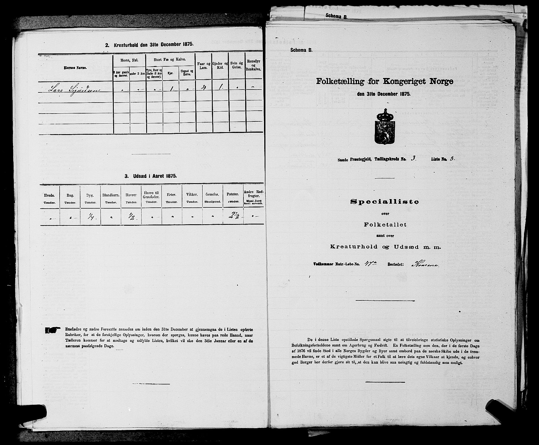 SAKO, Folketelling 1875 for 0822P Sauherad prestegjeld, 1875, s. 307