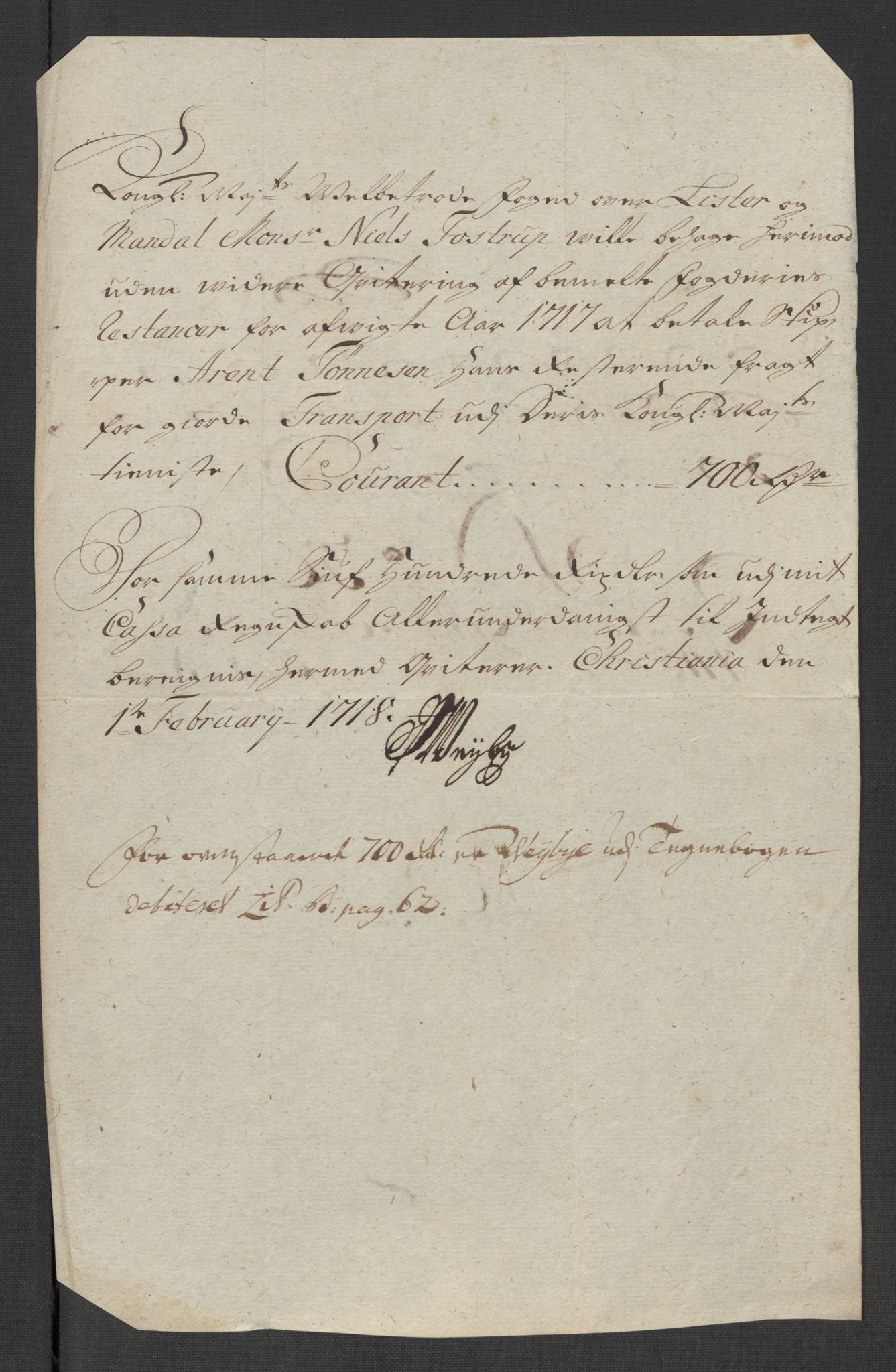 Rentekammeret inntil 1814, Reviderte regnskaper, Fogderegnskap, AV/RA-EA-4092/R43/L2563: Fogderegnskap Lista og Mandal, 1718, s. 539