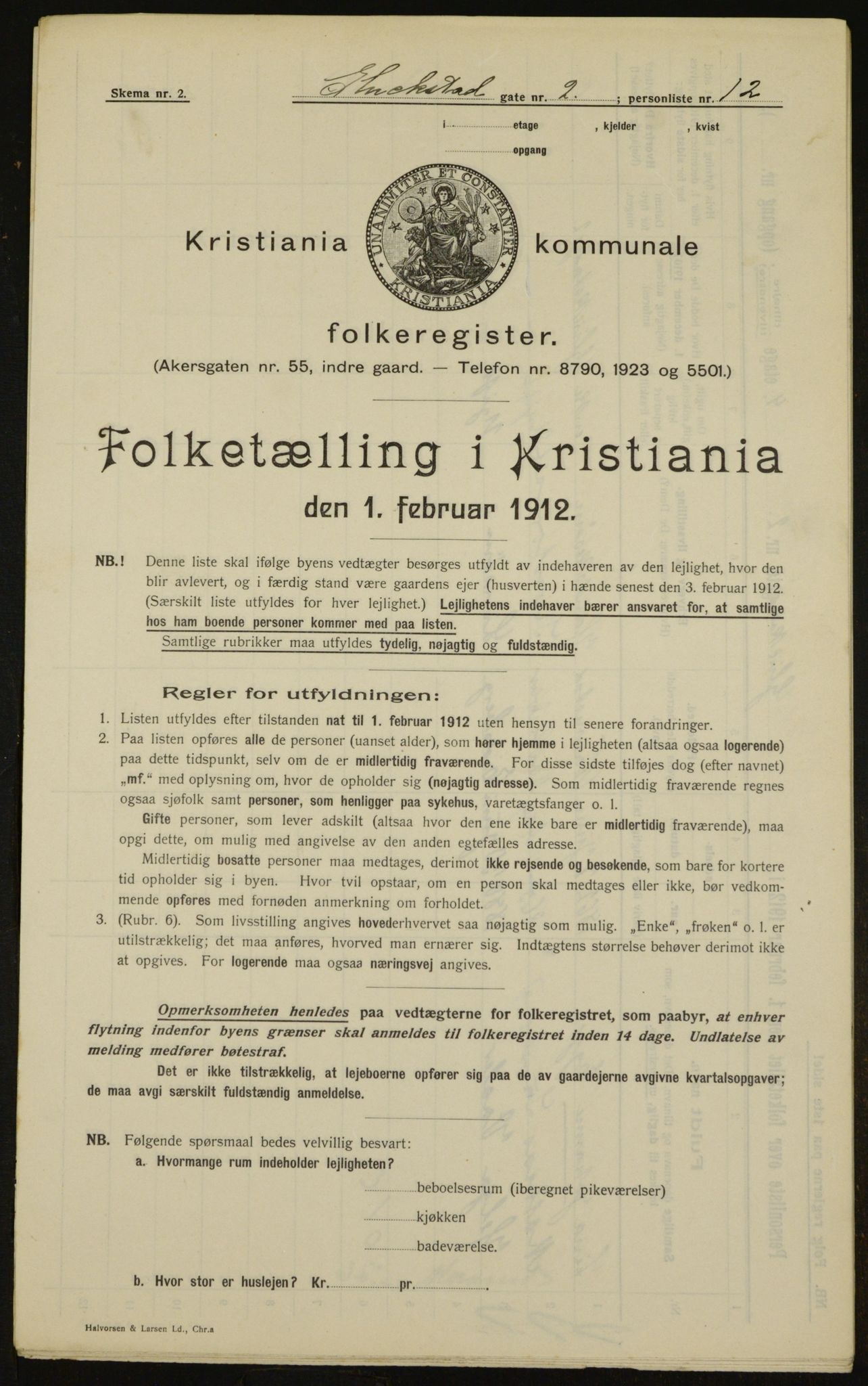 OBA, Kommunal folketelling 1.2.1912 for Kristiania, 1912, s. 29198