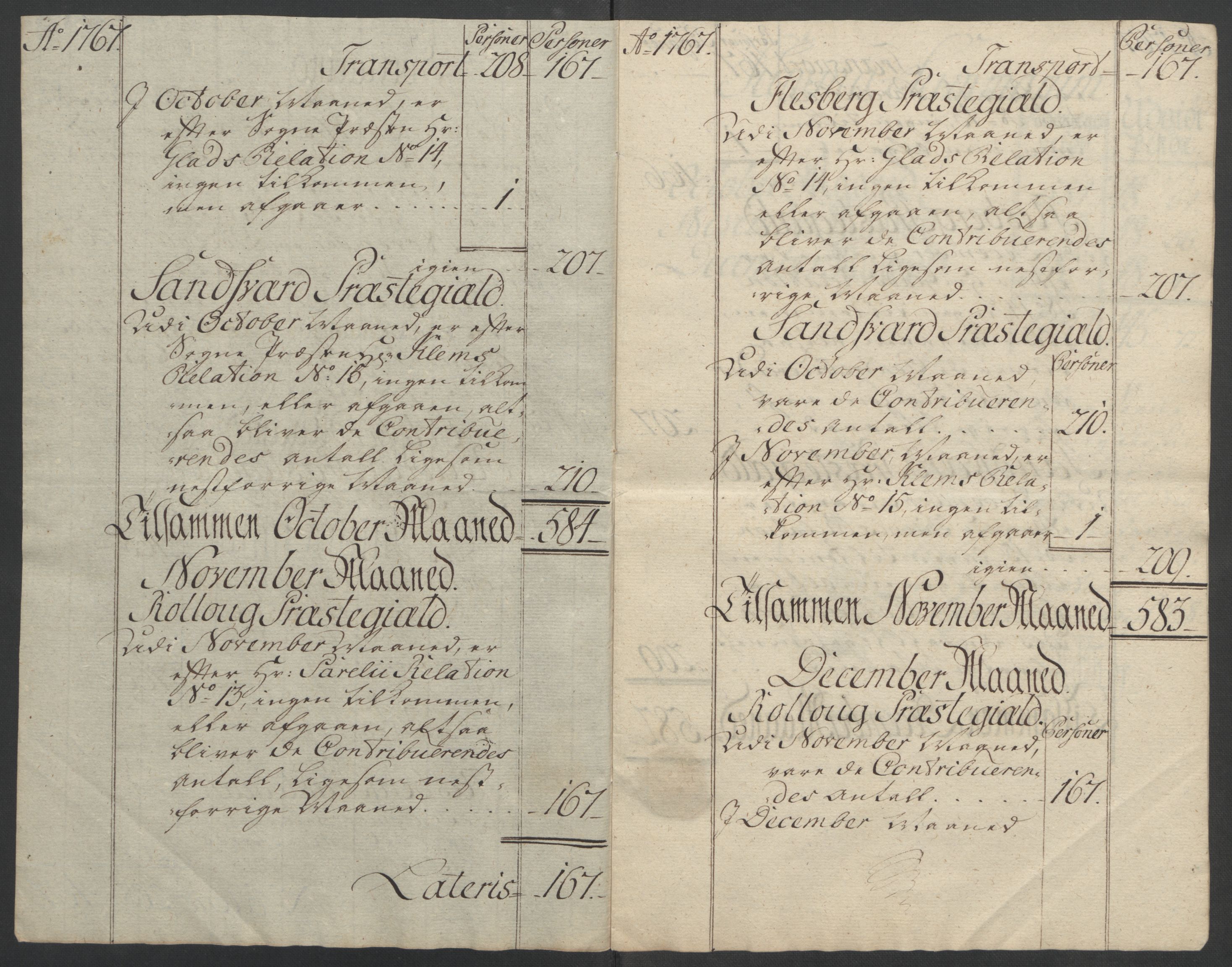 Rentekammeret inntil 1814, Reviderte regnskaper, Fogderegnskap, AV/RA-EA-4092/R24/L1672: Ekstraskatten Numedal og Sandsvær, 1762-1767, s. 342