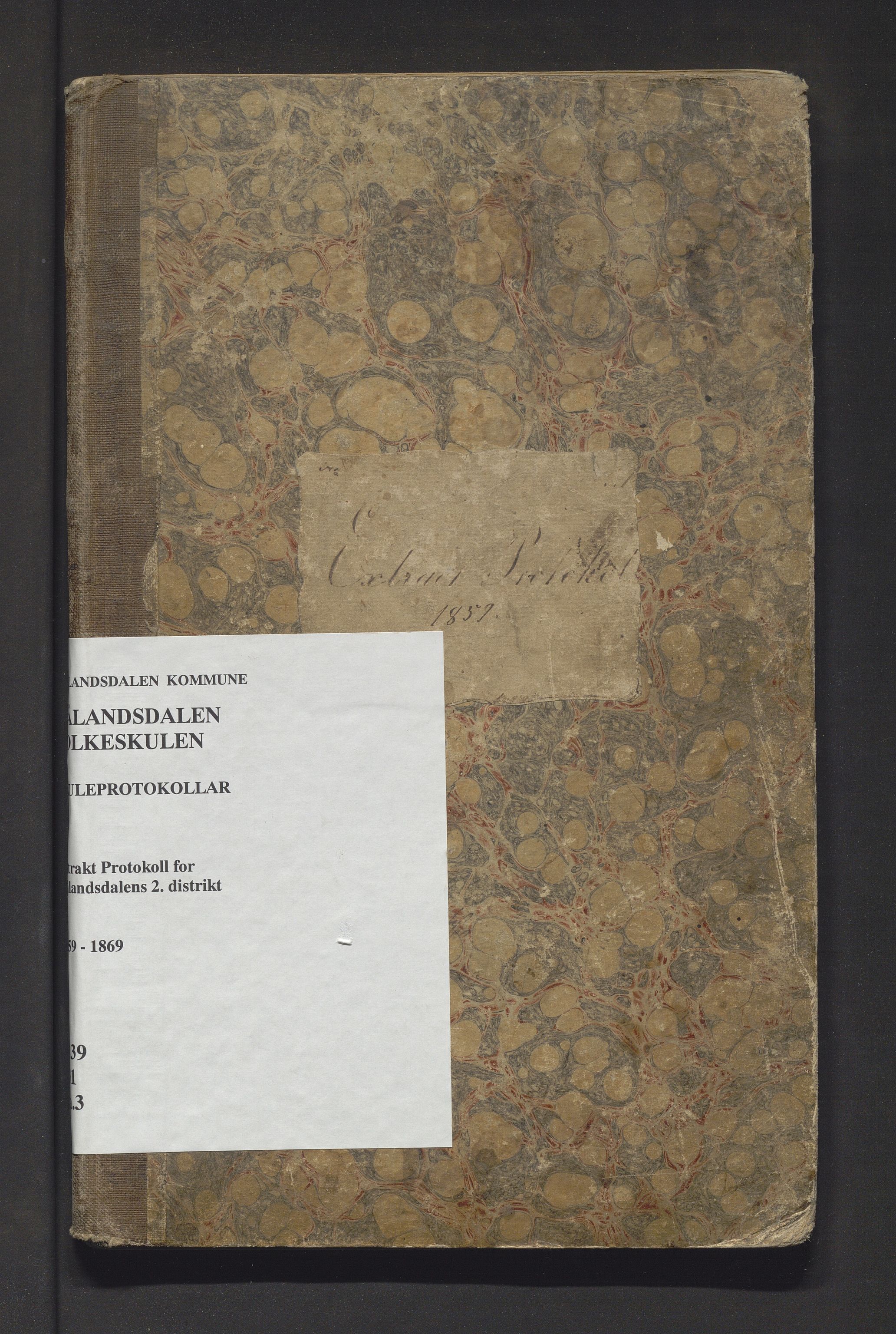 Hålandsdalen kommune. Barneskulane, IKAH/1239-231/F/Fa/L0003: Skuleprotokoll for 2. skuledistrikt i Hålandsdalen, 1859-1869