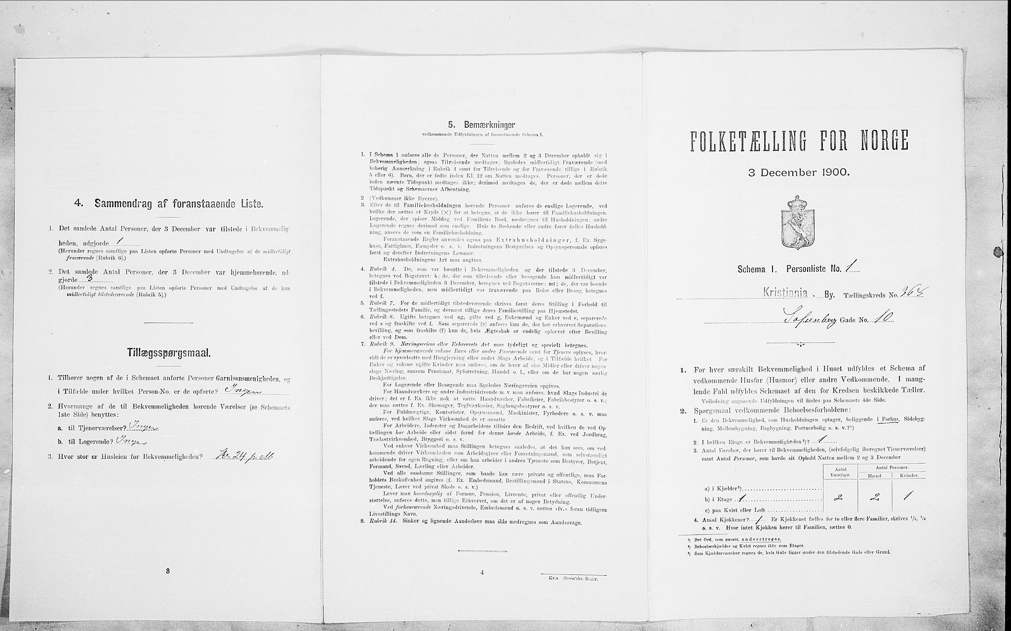 SAO, Folketelling 1900 for 0301 Kristiania kjøpstad, 1900, s. 87467