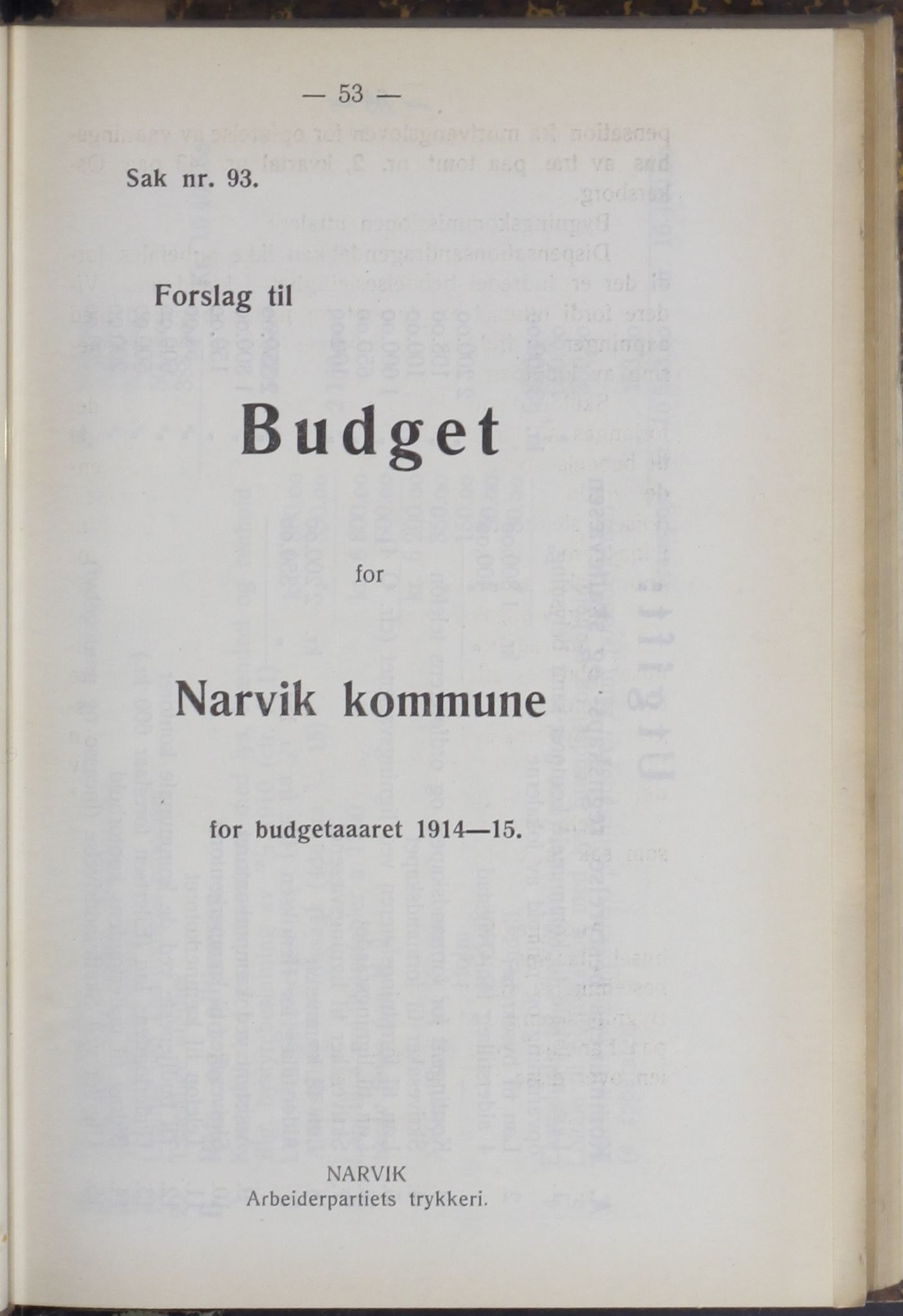 Narvik kommune. Formannskap , AIN/K-18050.150/A/Ab/L0004: Møtebok, 1914