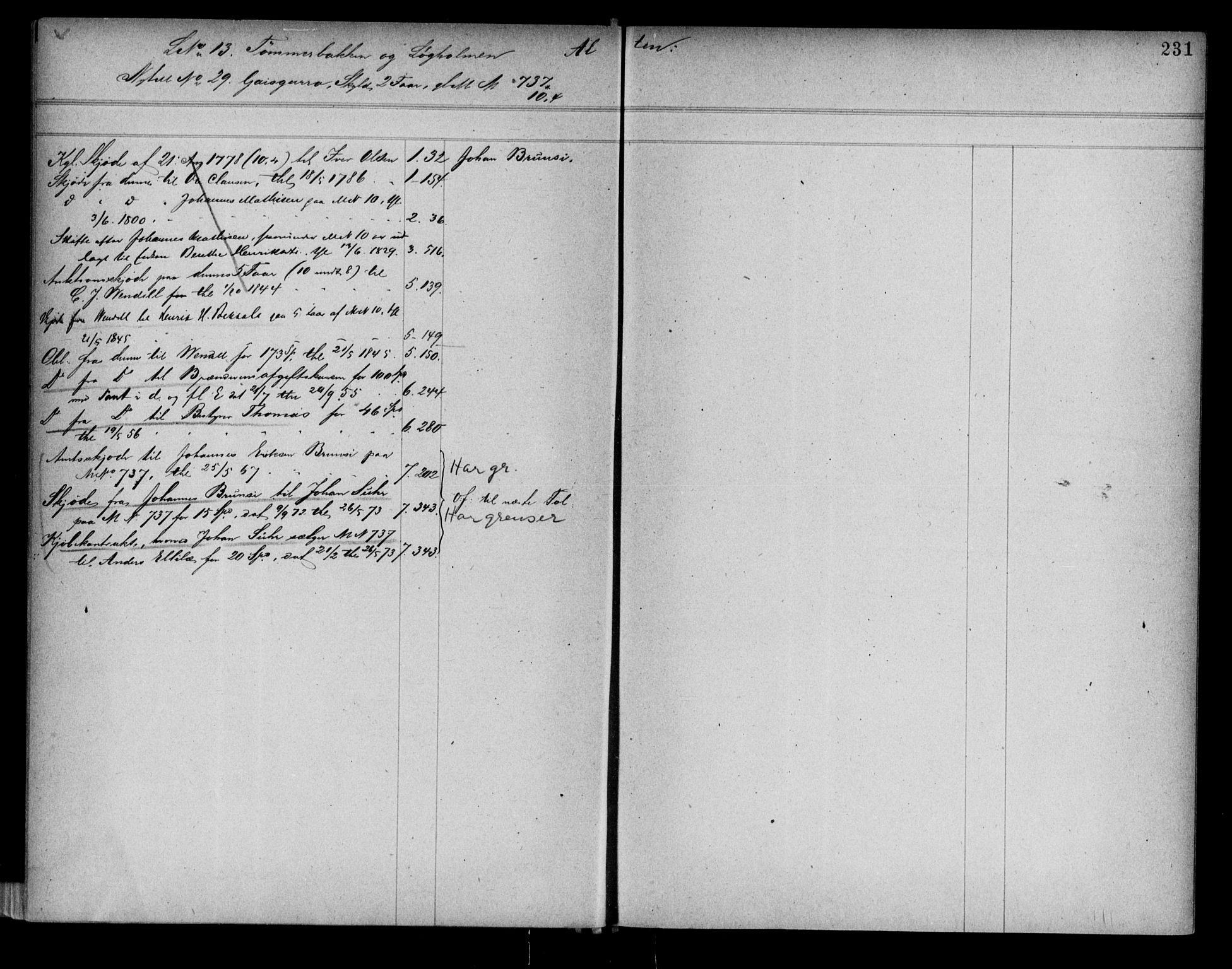 Alta fogderi/sorenskriveri, AV/SATØ-SATØ-5/1/K/Kb/Kba/L0007pantereg: Panteregister nr. 7, 1776, s. 231