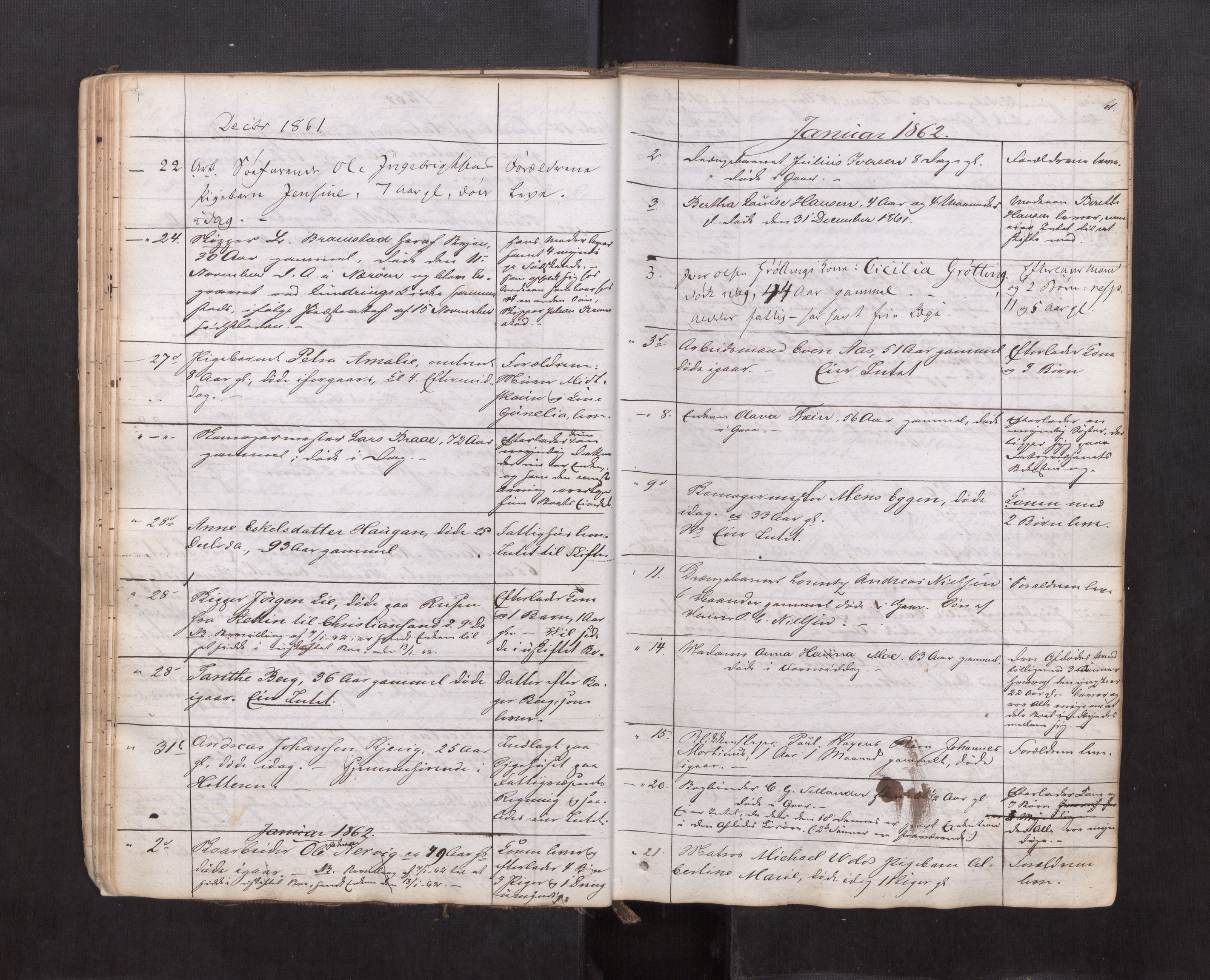 Trondheim byfogd, AV/SAT-A-0003/1/3/3L/L0001: Dødsanmeldelsesprotokoll, 1823-1870