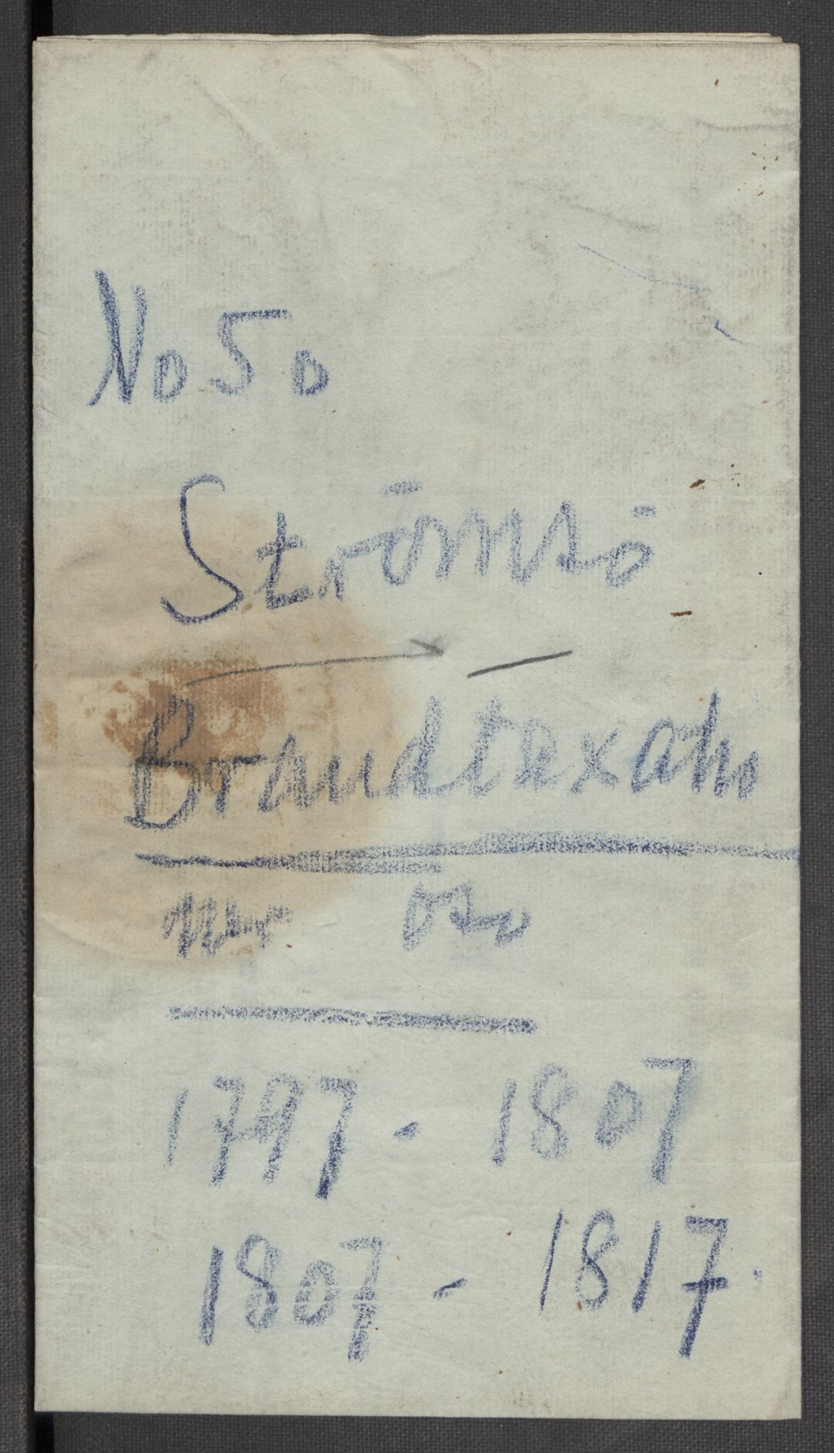 Kommersekollegiet, Brannforsikringskontoret 1767-1814, RA/EA-5458/F/Fa/L0050/0002: Strømsø / Dokumenter, 1807-1817