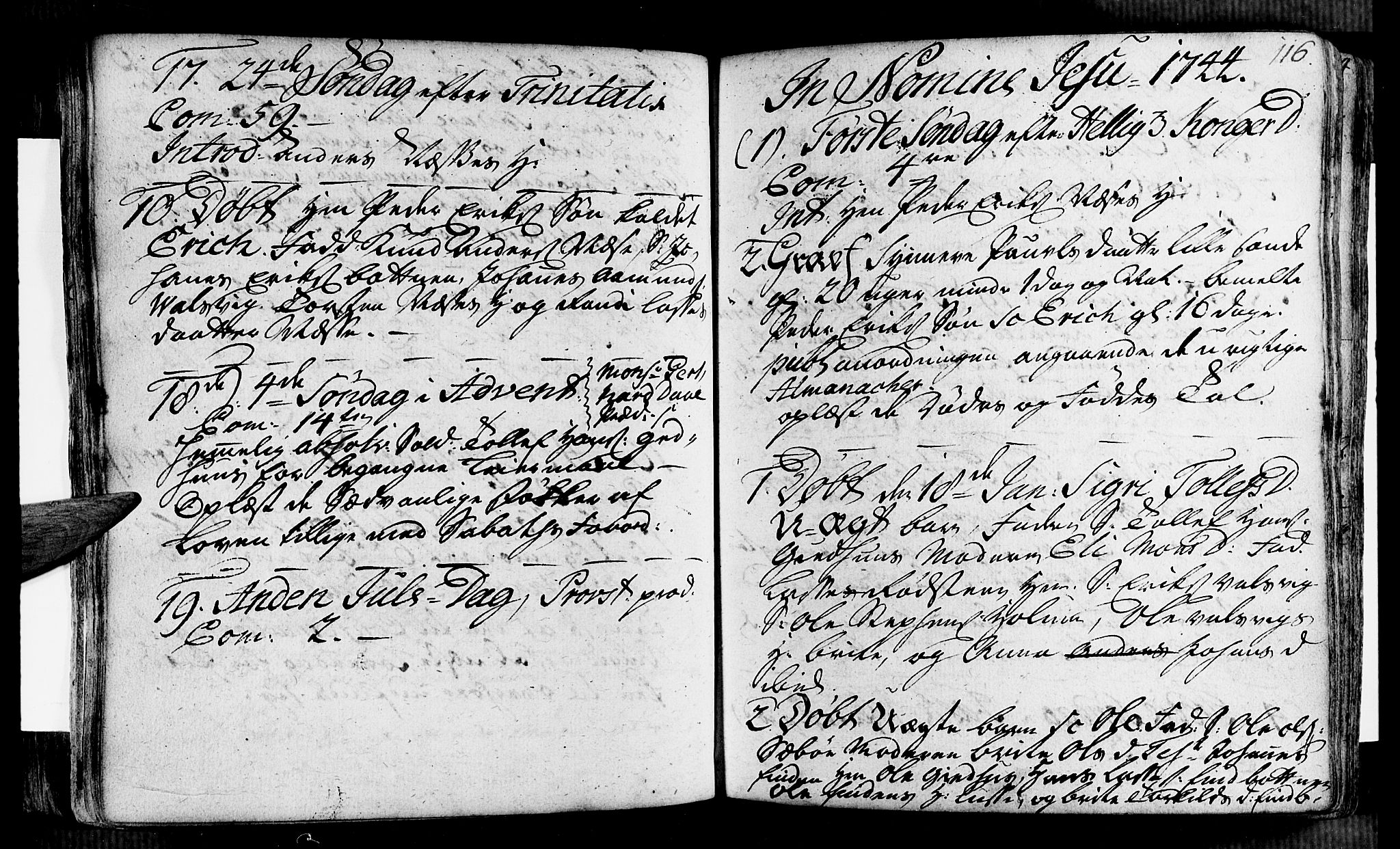 Vik sokneprestembete, SAB/A-81501: Ministerialbok nr. A 2 /2, 1740-1756, s. 116