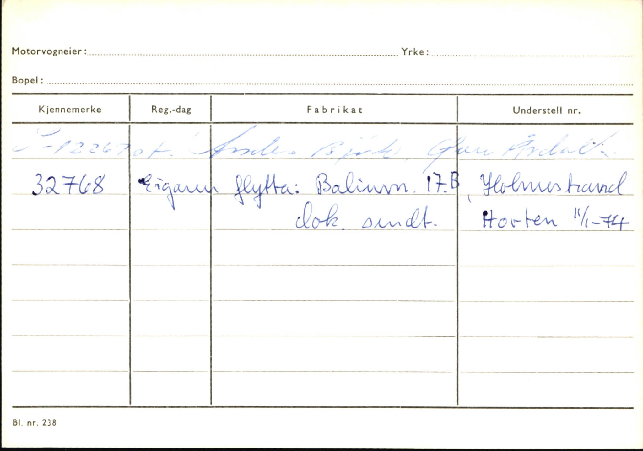 Statens vegvesen, Sogn og Fjordane vegkontor, SAB/A-5301/4/F/L0146: Registerkort Årdal R-Å samt diverse kort, 1945-1975, s. 1526