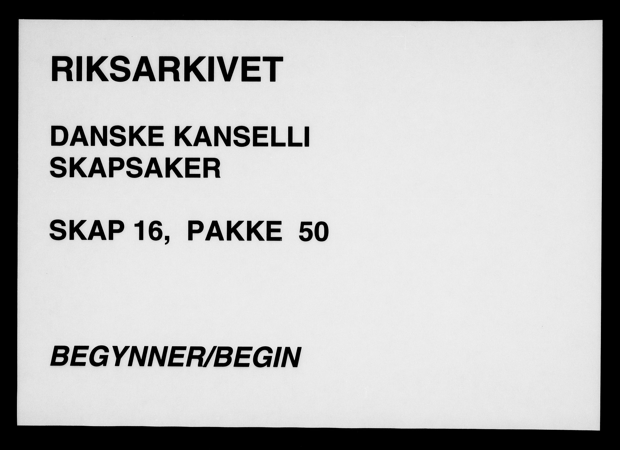 Danske Kanselli, Skapsaker, RA/EA-4061/F/L0119: Skap 16, pakke 50-51, 1788-1801, s. 1