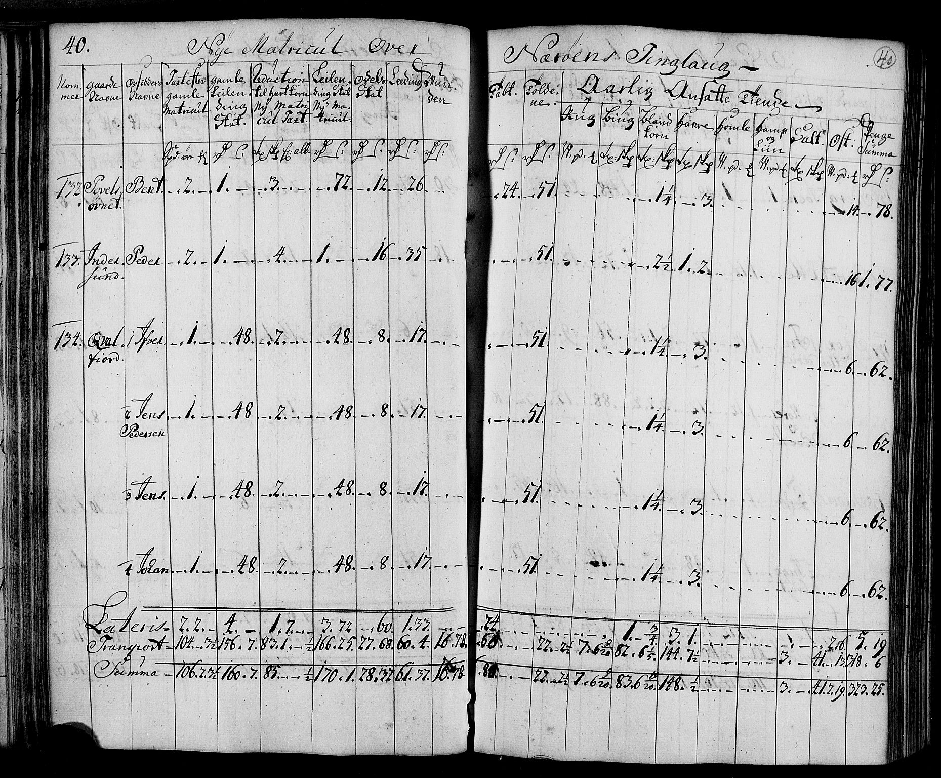 Rentekammeret inntil 1814, Realistisk ordnet avdeling, AV/RA-EA-4070/N/Nb/Nbf/L0169: Namdalen matrikkelprotokoll, 1723, s. 42