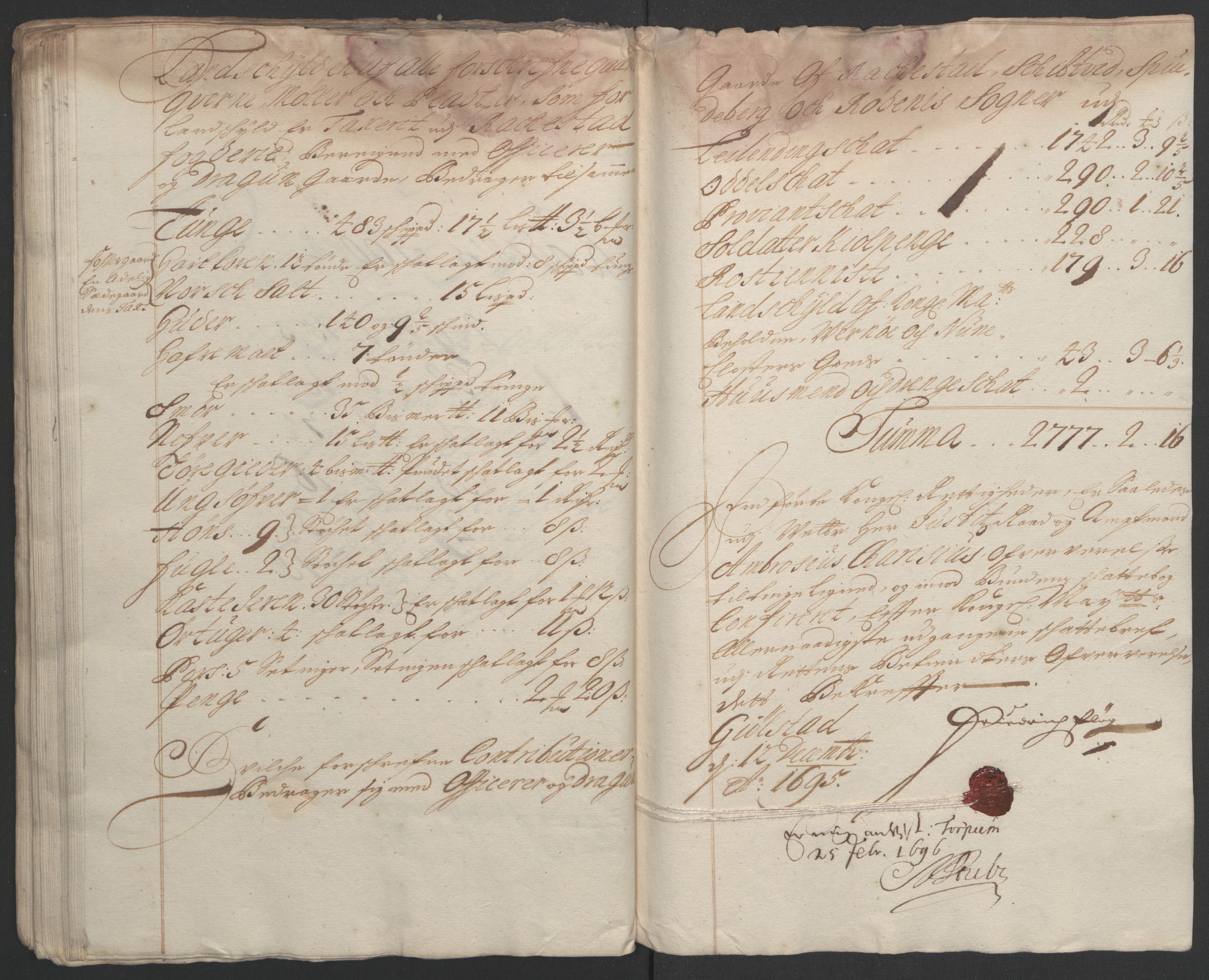 Rentekammeret inntil 1814, Reviderte regnskaper, Fogderegnskap, AV/RA-EA-4092/R07/L0285: Fogderegnskap Rakkestad, Heggen og Frøland, 1695, s. 135