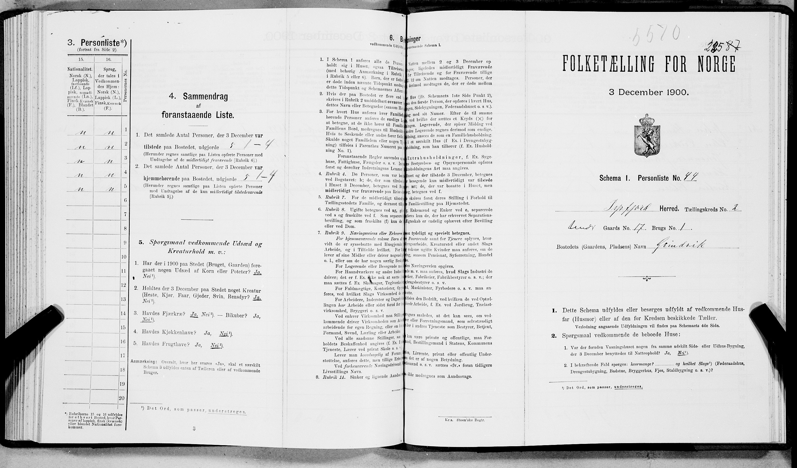 SAT, Folketelling 1900 for 1850 Tysfjord herred, 1900, s. 238