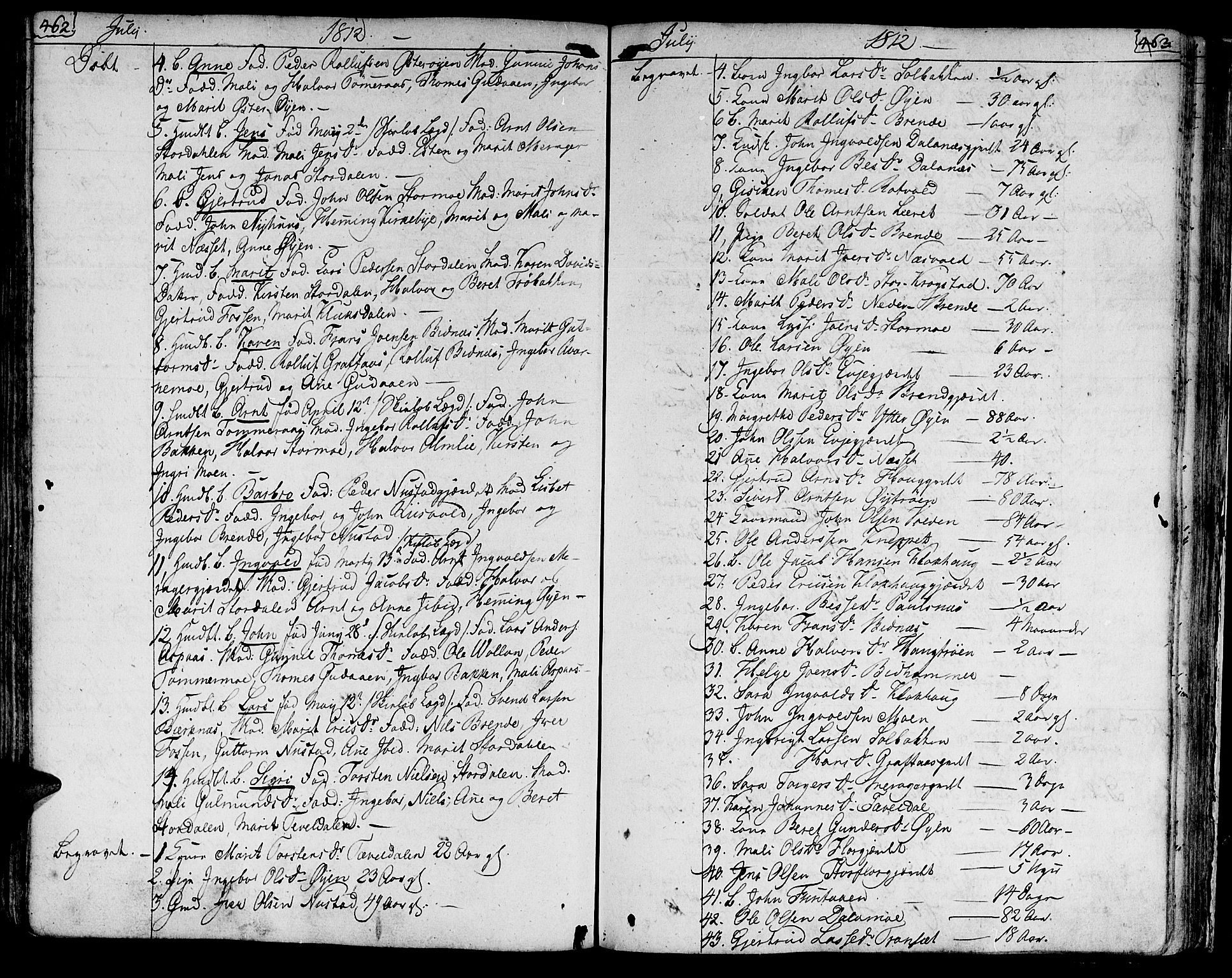 Ministerialprotokoller, klokkerbøker og fødselsregistre - Nord-Trøndelag, AV/SAT-A-1458/709/L0060: Ministerialbok nr. 709A07, 1797-1815, s. 462-463