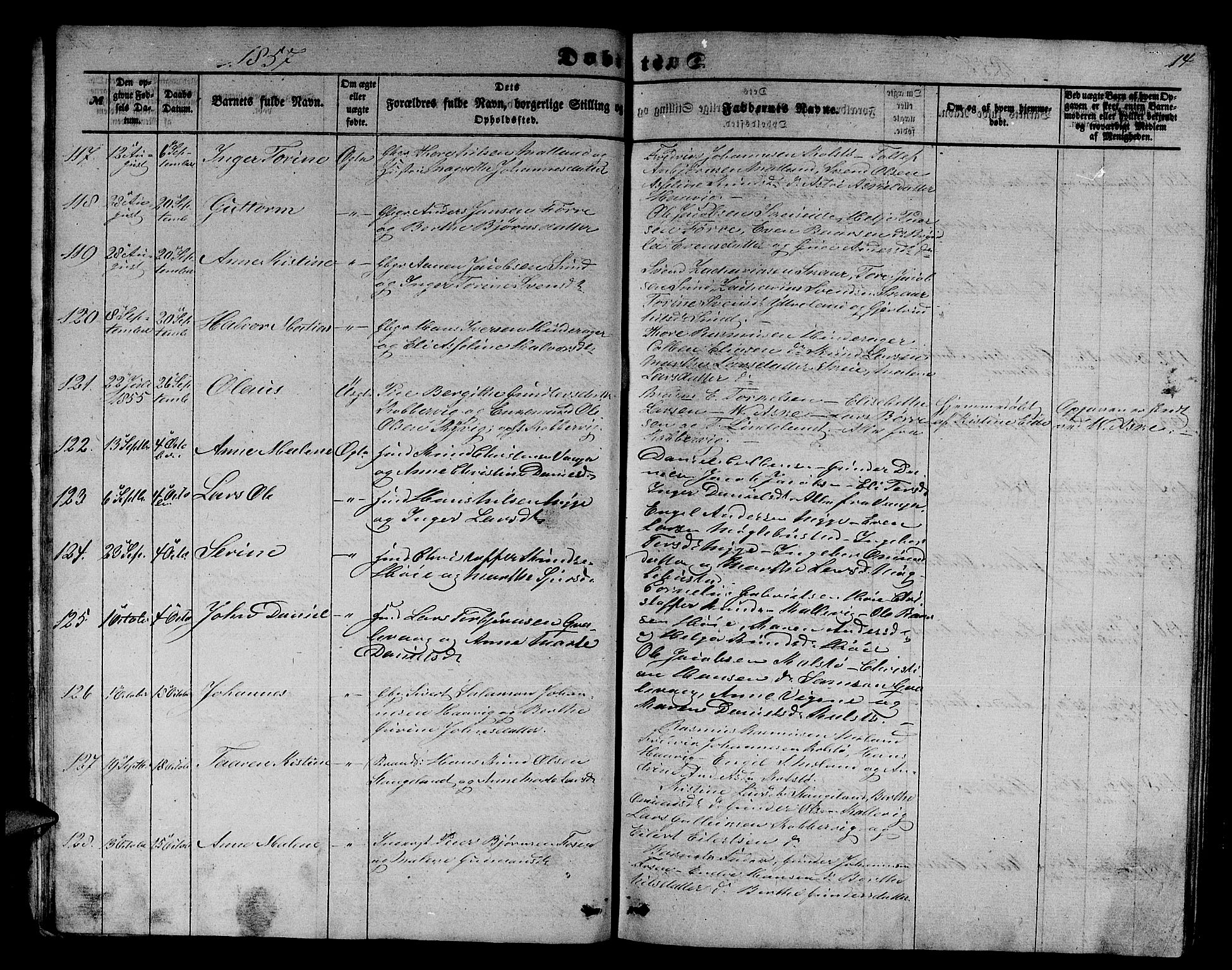 Avaldsnes sokneprestkontor, AV/SAST-A -101851/H/Ha/Hab/L0003: Klokkerbok nr. B 3, 1857-1871, s. 14