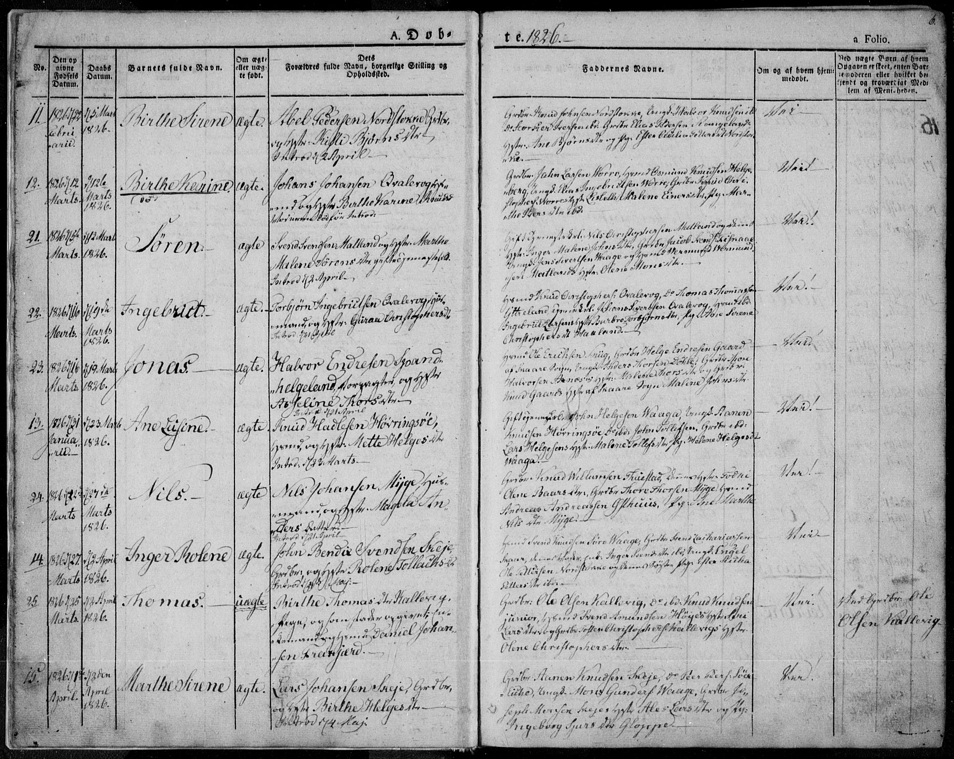 Avaldsnes sokneprestkontor, AV/SAST-A -101851/H/Ha/Haa/L0005: Ministerialbok nr. A 5.1, 1825-1841, s. 6