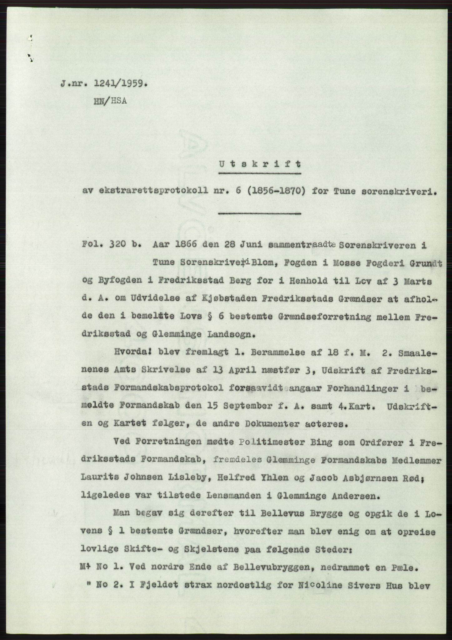 Statsarkivet i Oslo, SAO/A-10621/Z/Zd/L0010: Avskrifter, j.nr 753-1498/1959, 1959, s. 215