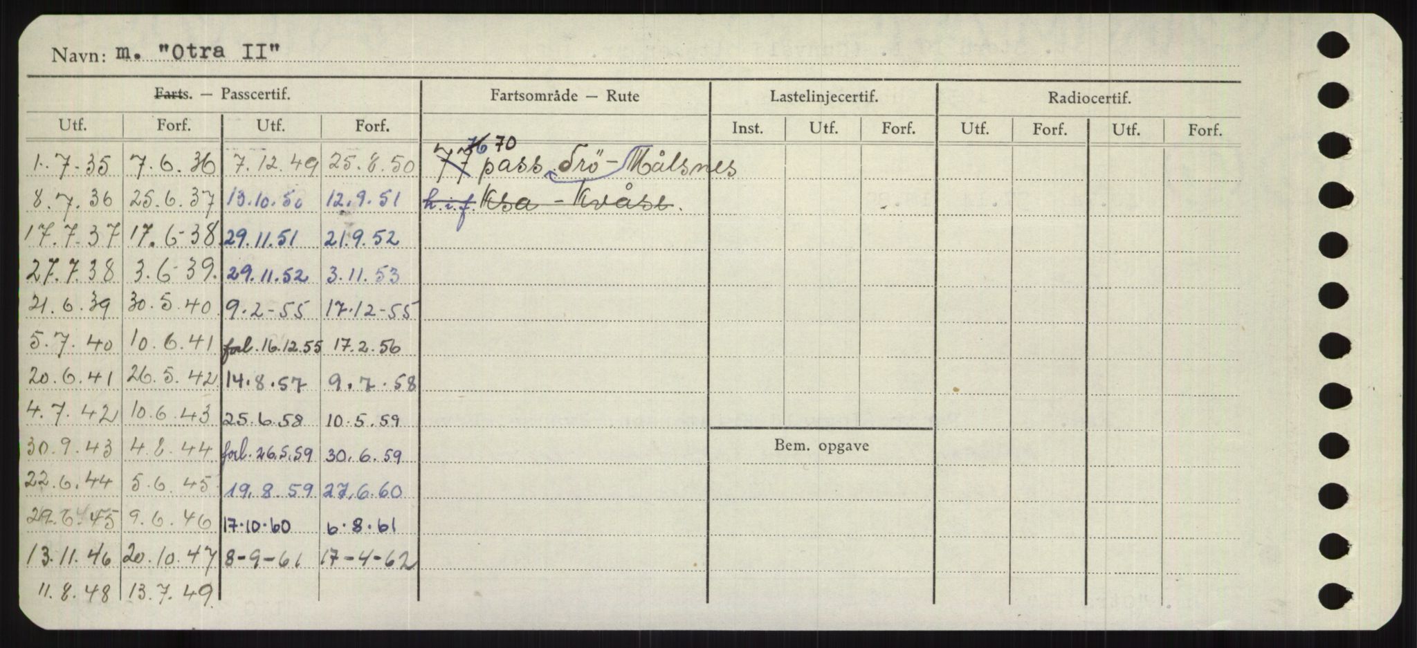 Sjøfartsdirektoratet med forløpere, Skipsmålingen, RA/S-1627/H/Ha/L0004/0002: Fartøy, Mas-R / Fartøy, Odin-R, s. 186