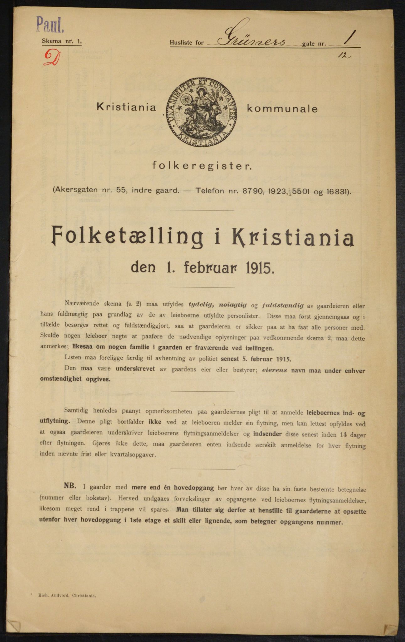 OBA, Kommunal folketelling 1.2.1915 for Kristiania, 1915, s. 30246