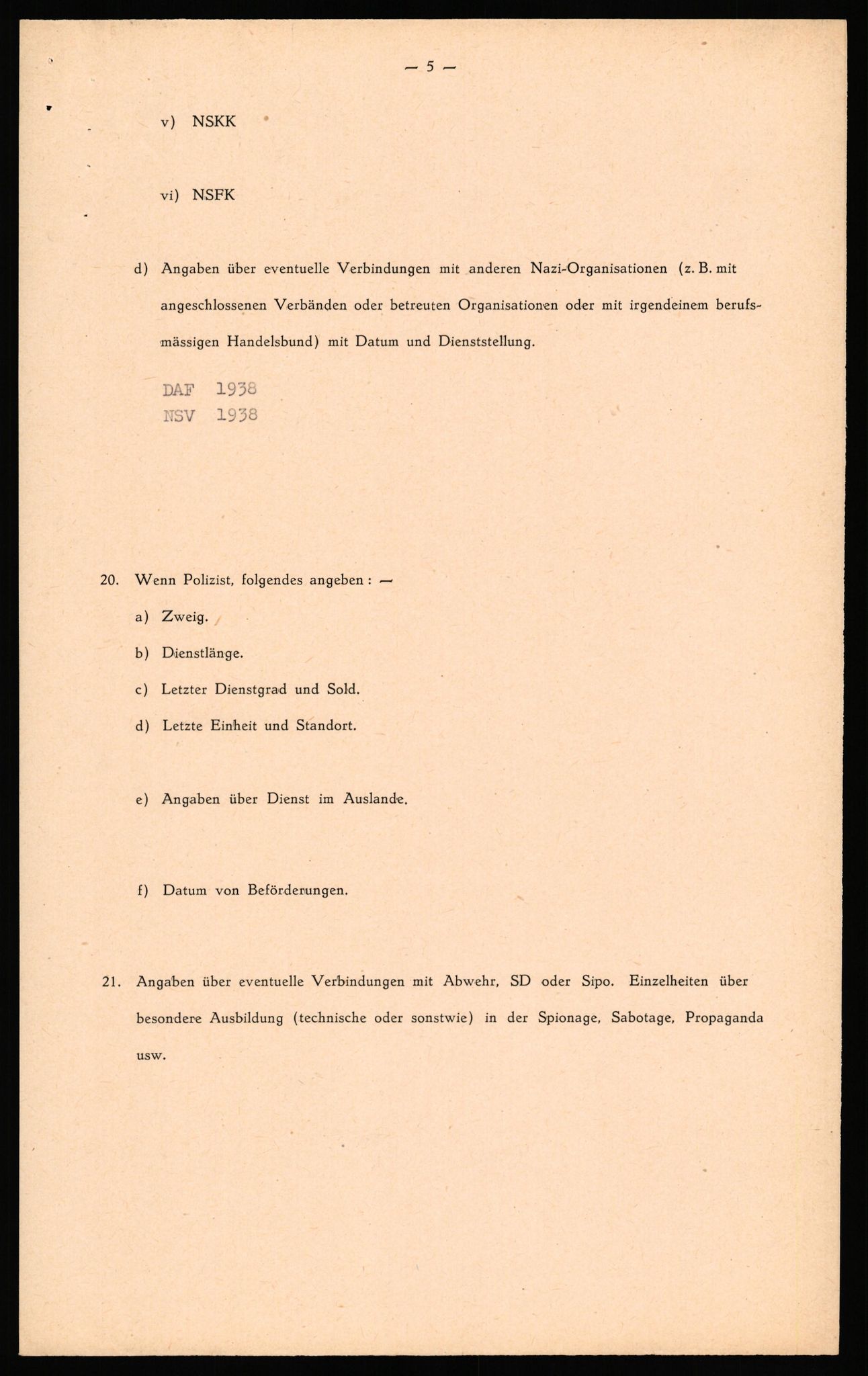 Forsvaret, Forsvarets overkommando II, AV/RA-RAFA-3915/D/Db/L0039: CI Questionaires. Tyske okkupasjonsstyrker i Norge. Østerrikere., 1945-1946, s. 188