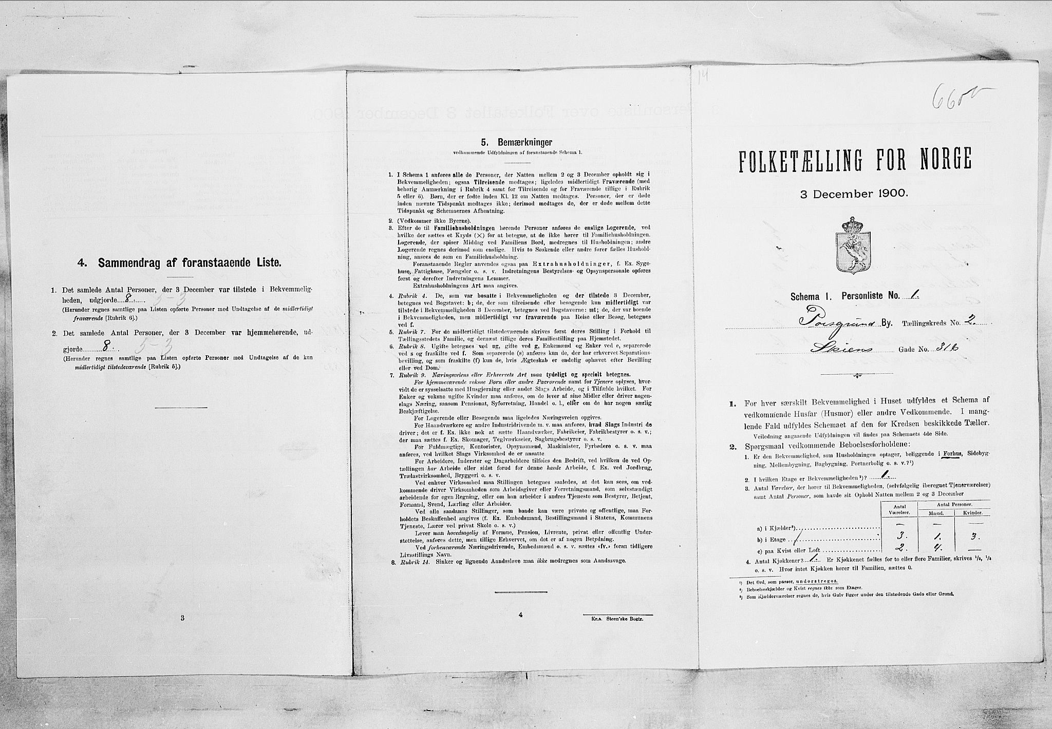 SAKO, Folketelling 1900 for 0805 Porsgrunn kjøpstad, 1900, s. 216