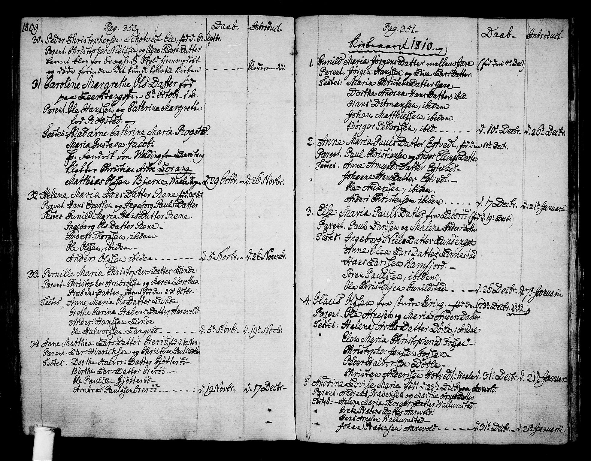 Ramnes kirkebøker, SAKO/A-314/F/Fa/L0003: Ministerialbok nr. I 3, 1790-1813, s. 350-351