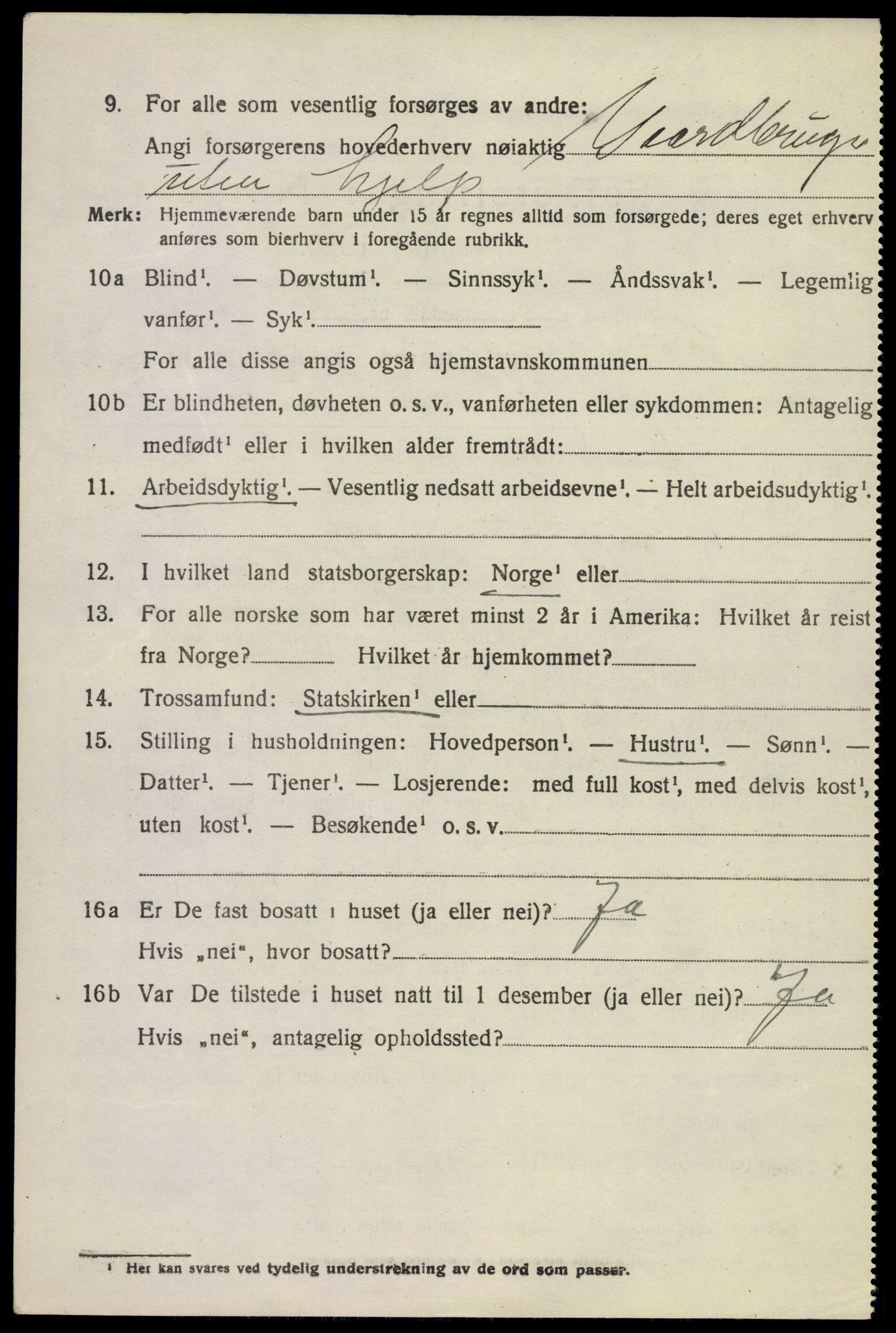 SAKO, Folketelling 1920 for 0821 Bø herred, 1920, s. 3125