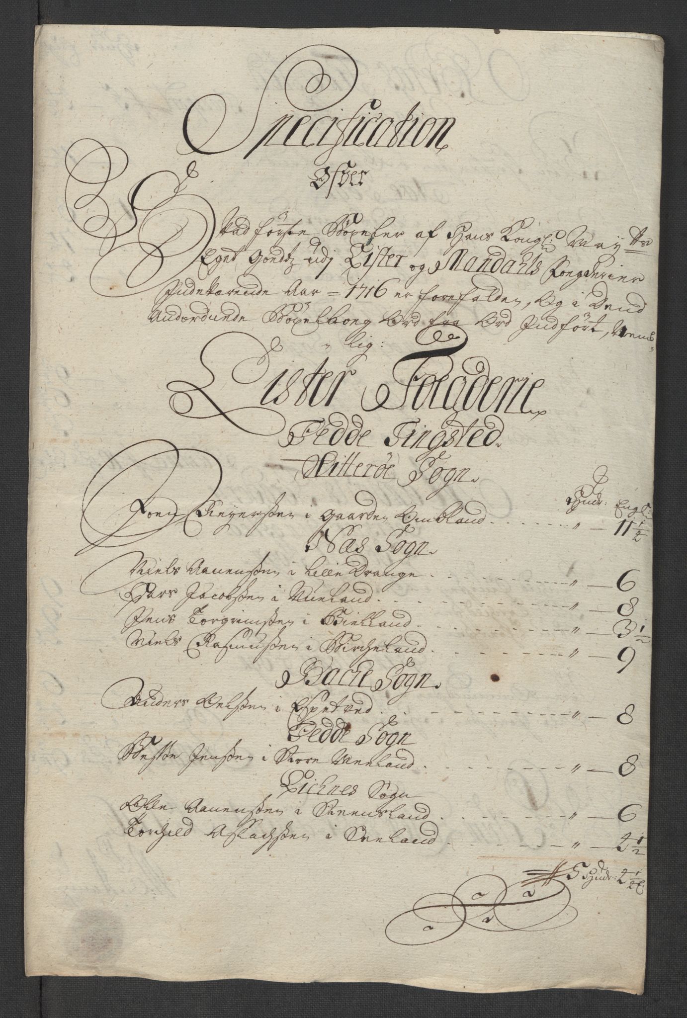 Rentekammeret inntil 1814, Reviderte regnskaper, Fogderegnskap, RA/EA-4092/R43/L2560: Fogderegnskap Lista og Mandal, 1716, s. 151
