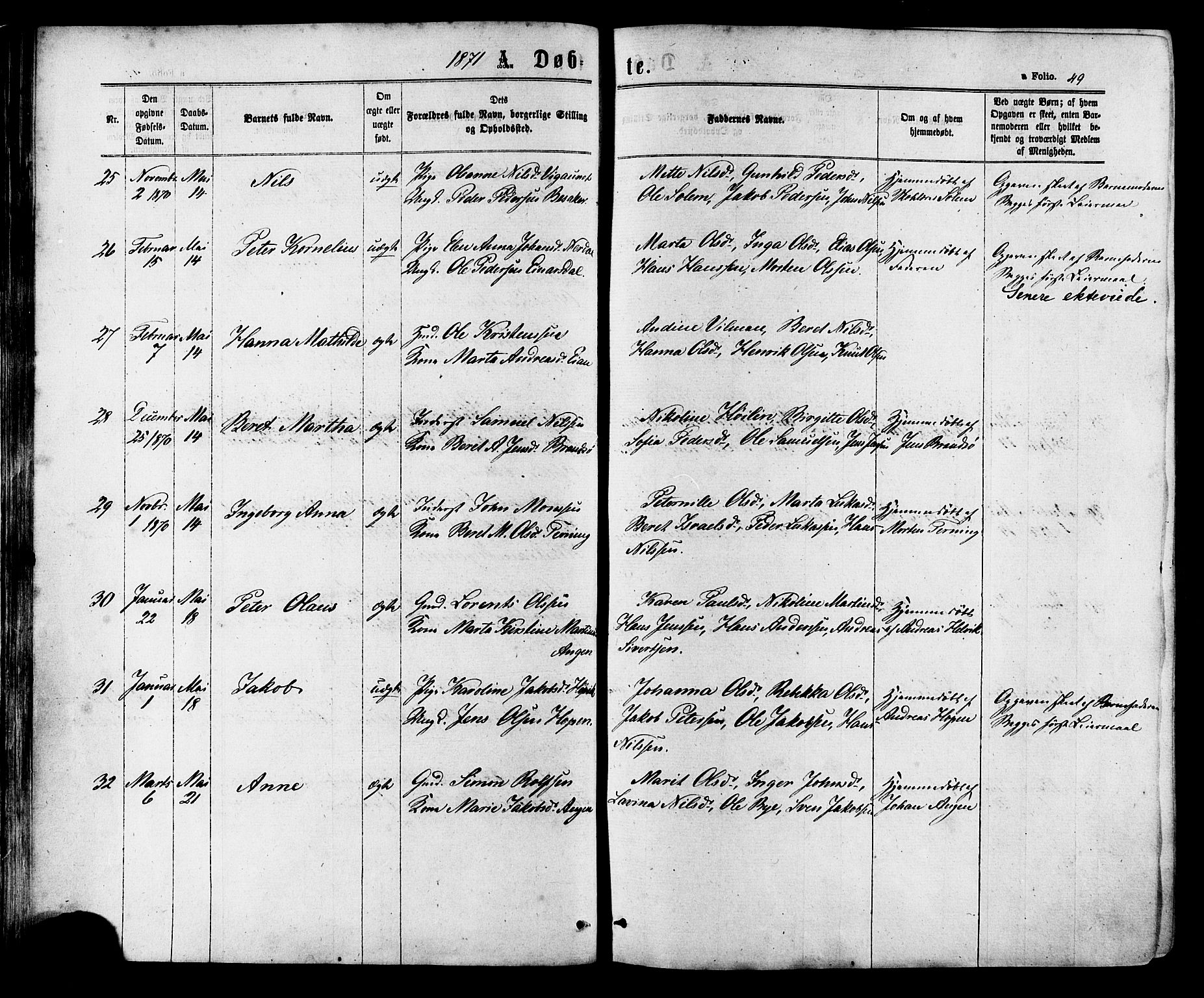 Ministerialprotokoller, klokkerbøker og fødselsregistre - Sør-Trøndelag, AV/SAT-A-1456/657/L0706: Ministerialbok nr. 657A07, 1867-1878, s. 49