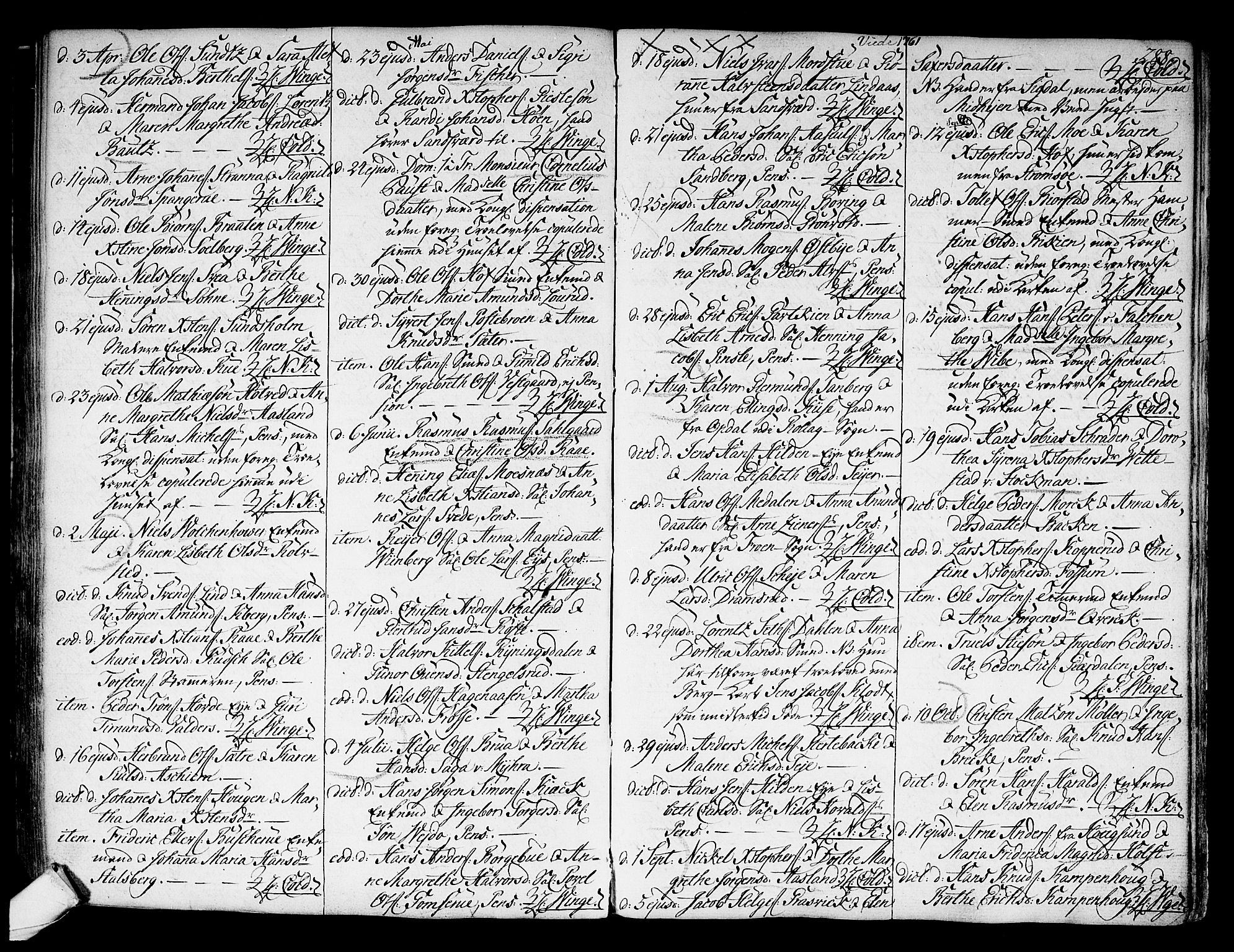 Kongsberg kirkebøker, SAKO/A-22/F/Fa/L0004: Ministerialbok nr. I 4, 1756-1768, s. 288