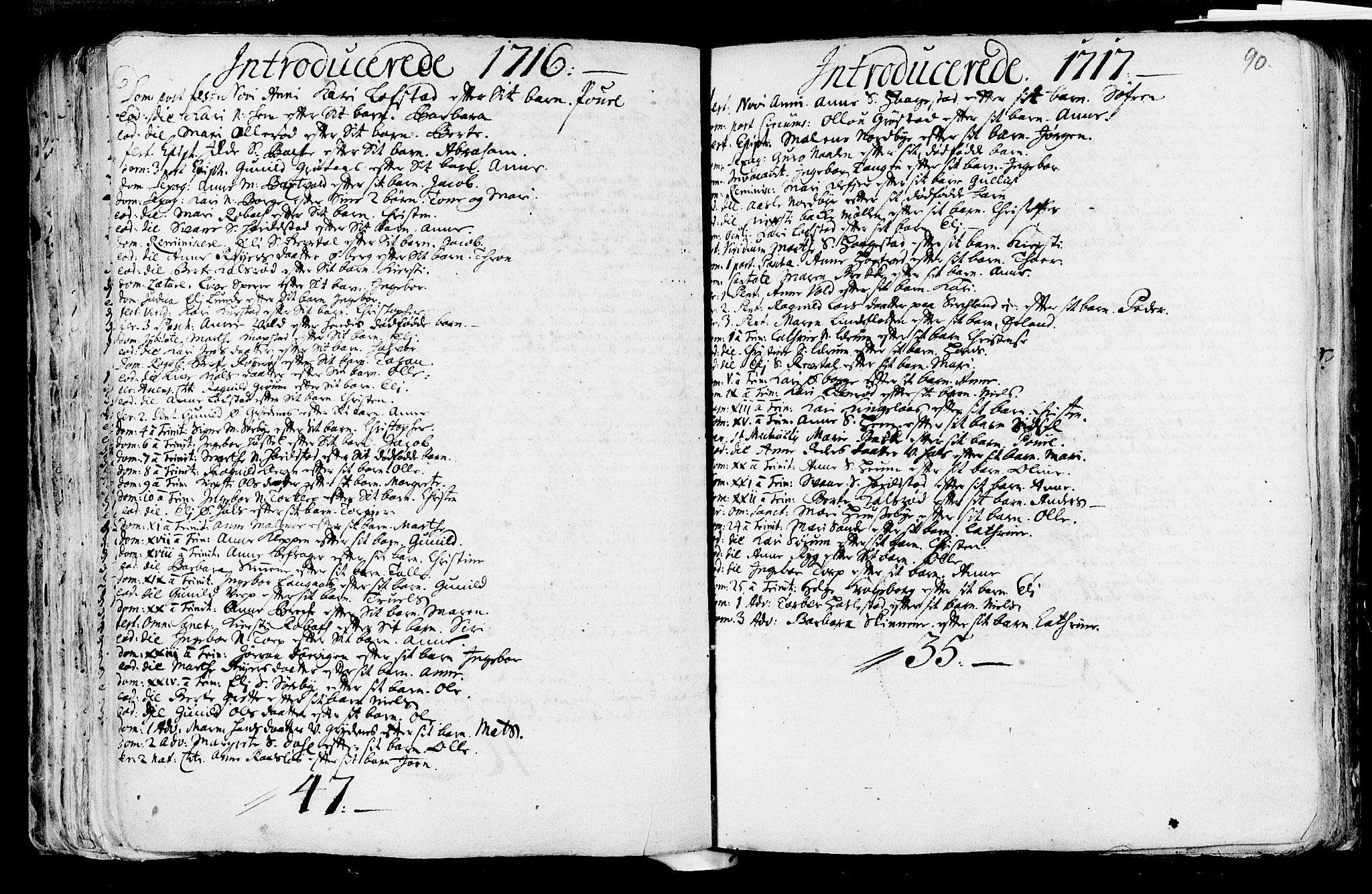 Våle kirkebøker, SAKO/A-334/F/Fa/L0002: Ministerialbok nr. I 2, 1705-1732, s. 90