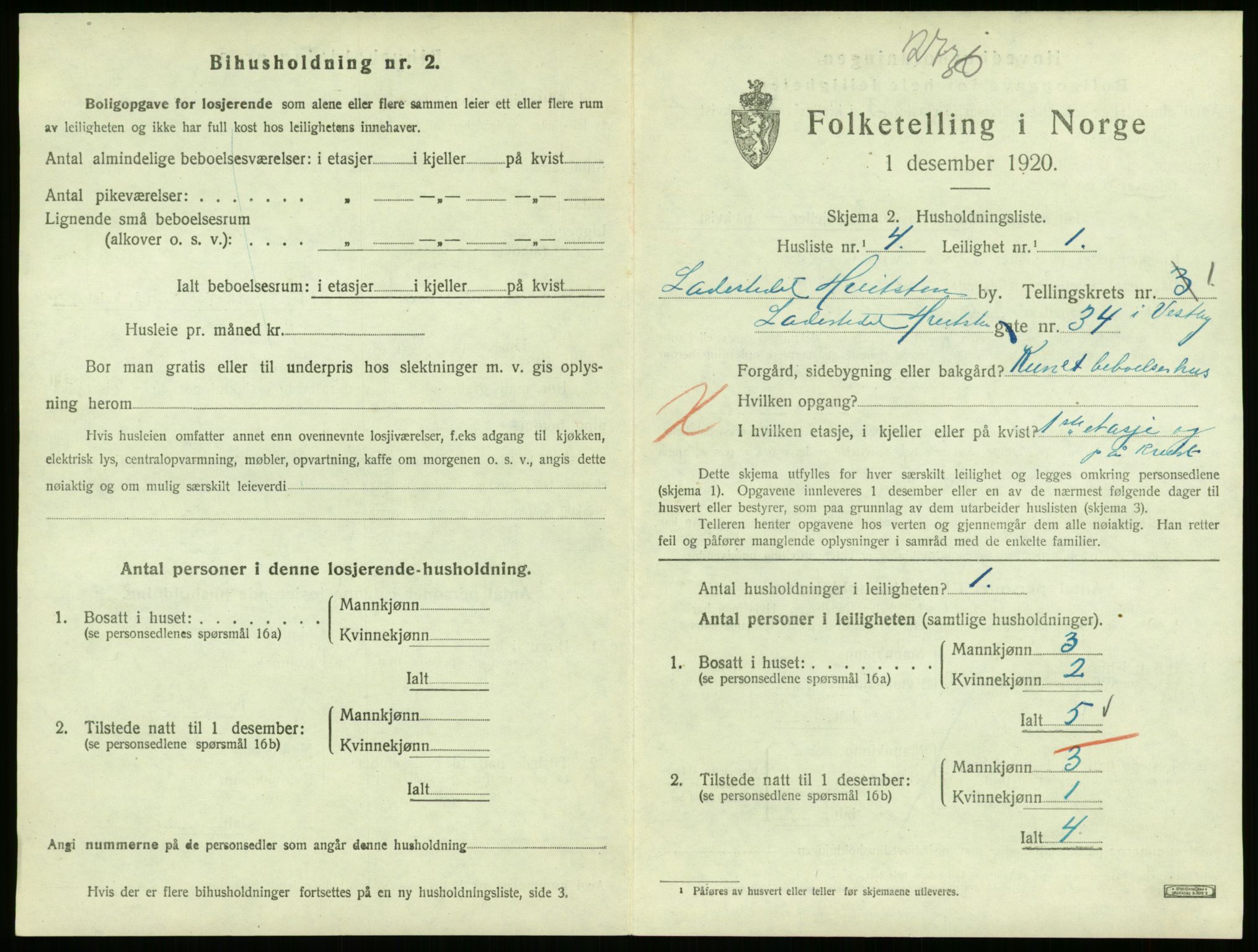 SAO, Folketelling 1920 for 0202 Hvitsten ladested, 1920, s. 92