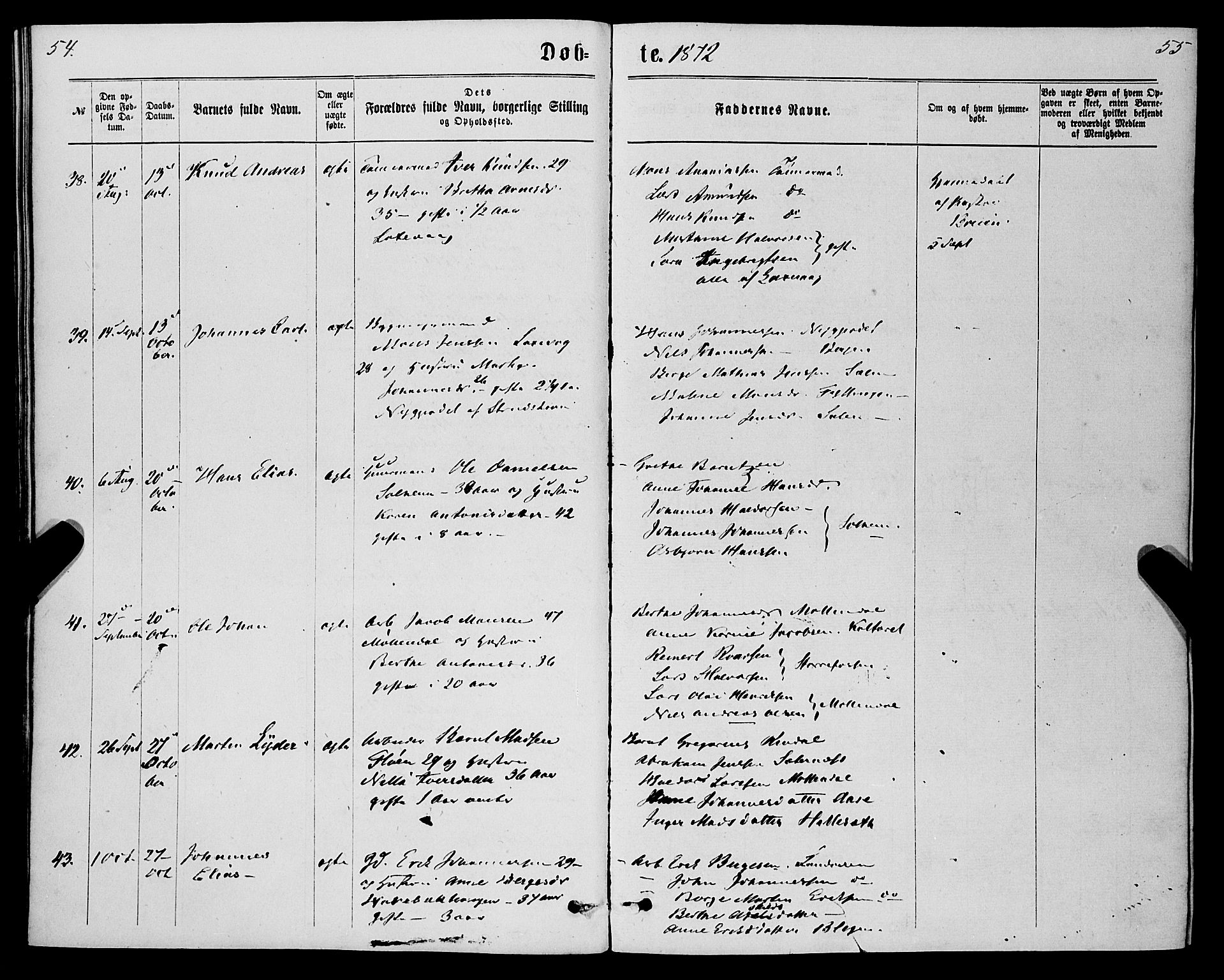 St. Jørgens hospital og Årstad sokneprestembete, AV/SAB-A-99934: Ministerialbok nr. A 6, 1870-1878, s. 54-55