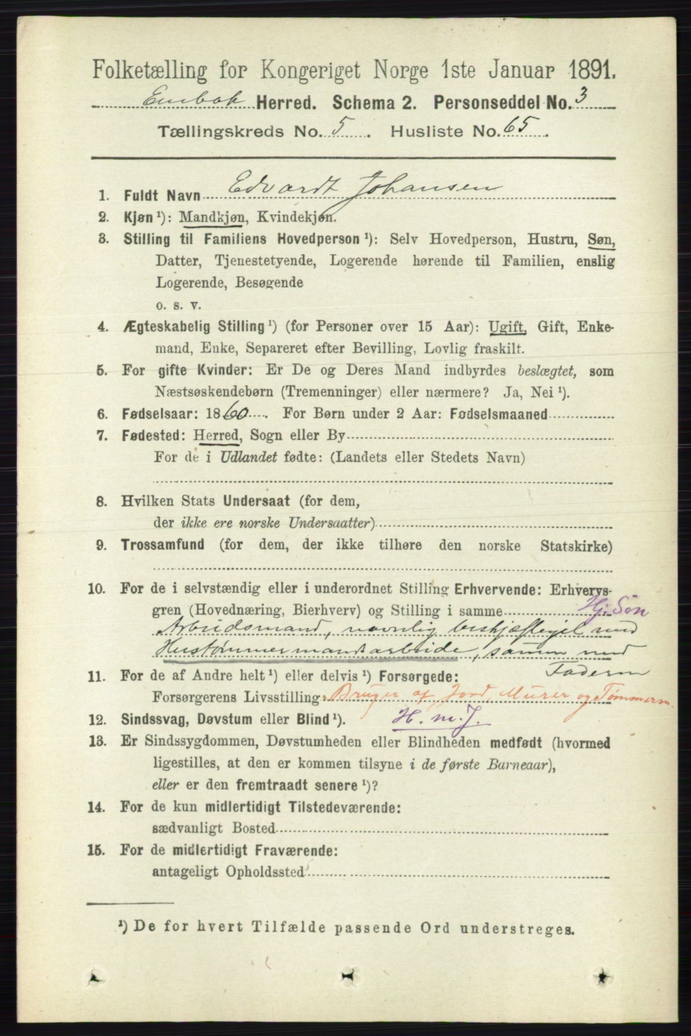 RA, Folketelling 1891 for 0229 Enebakk herred, 1891, s. 2384