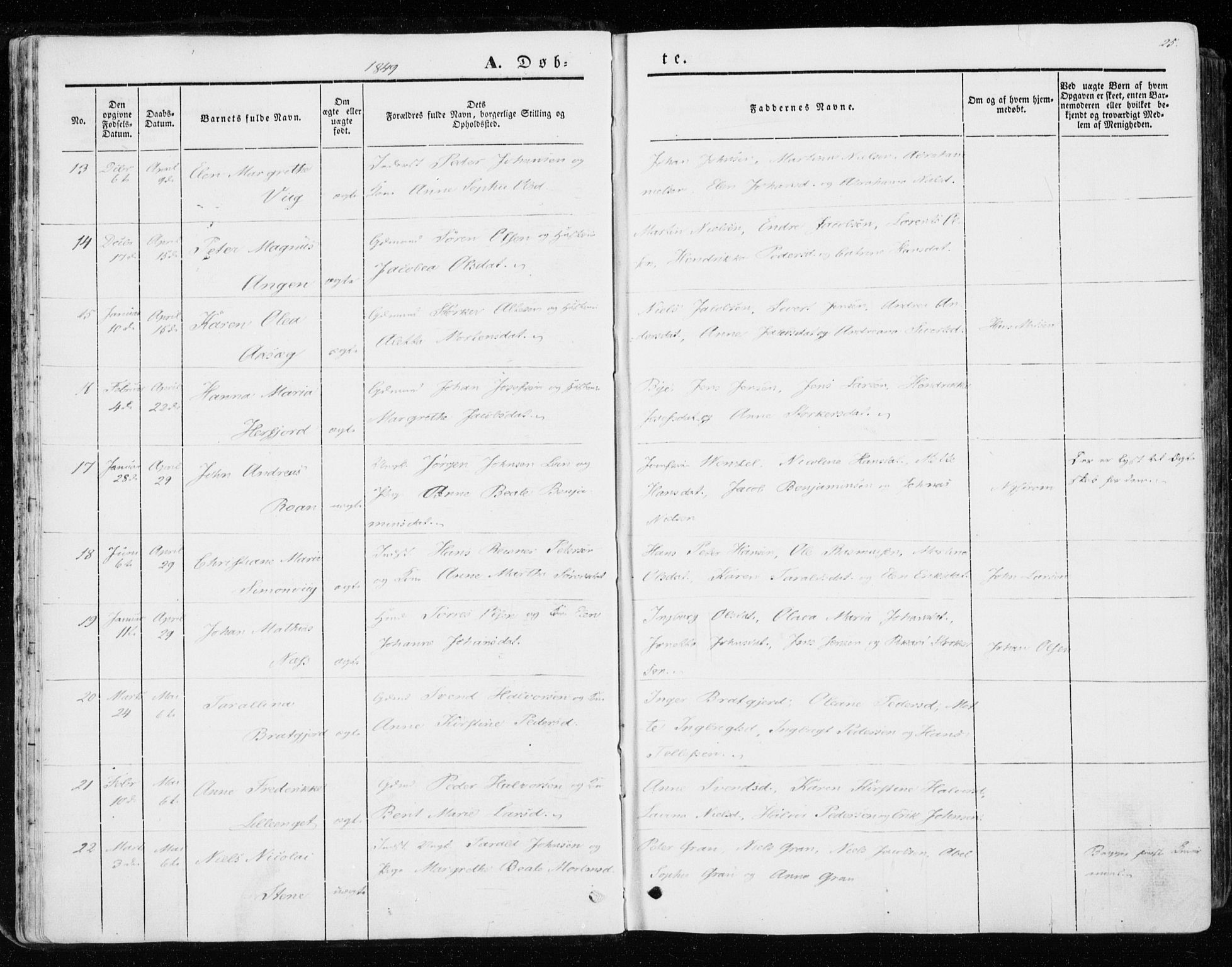 Ministerialprotokoller, klokkerbøker og fødselsregistre - Sør-Trøndelag, AV/SAT-A-1456/657/L0704: Ministerialbok nr. 657A05, 1846-1857, s. 25