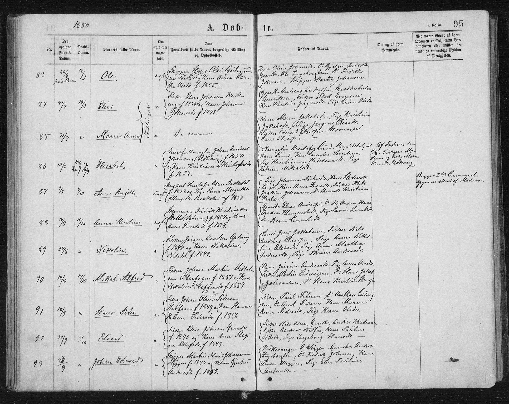 Ministerialprotokoller, klokkerbøker og fødselsregistre - Sør-Trøndelag, AV/SAT-A-1456/659/L0745: Klokkerbok nr. 659C02, 1869-1892, s. 95