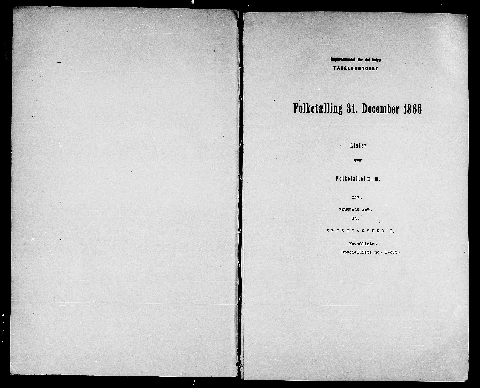 RA, Folketelling 1865 for 1503B Kristiansund prestegjeld, Kristiansund kjøpstad, 1865, s. 2