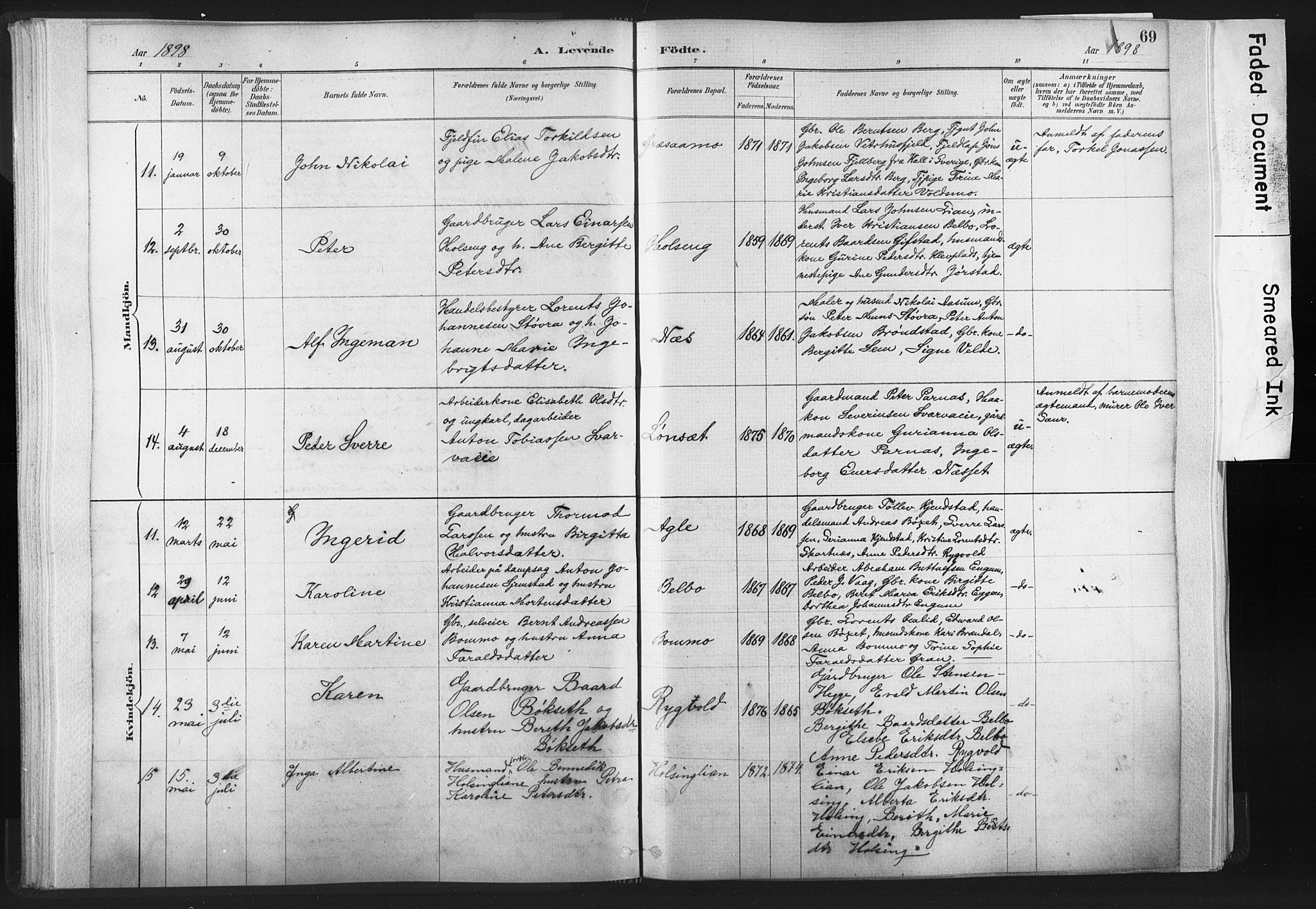 Ministerialprotokoller, klokkerbøker og fødselsregistre - Nord-Trøndelag, SAT/A-1458/749/L0474: Ministerialbok nr. 749A08, 1887-1903, s. 69