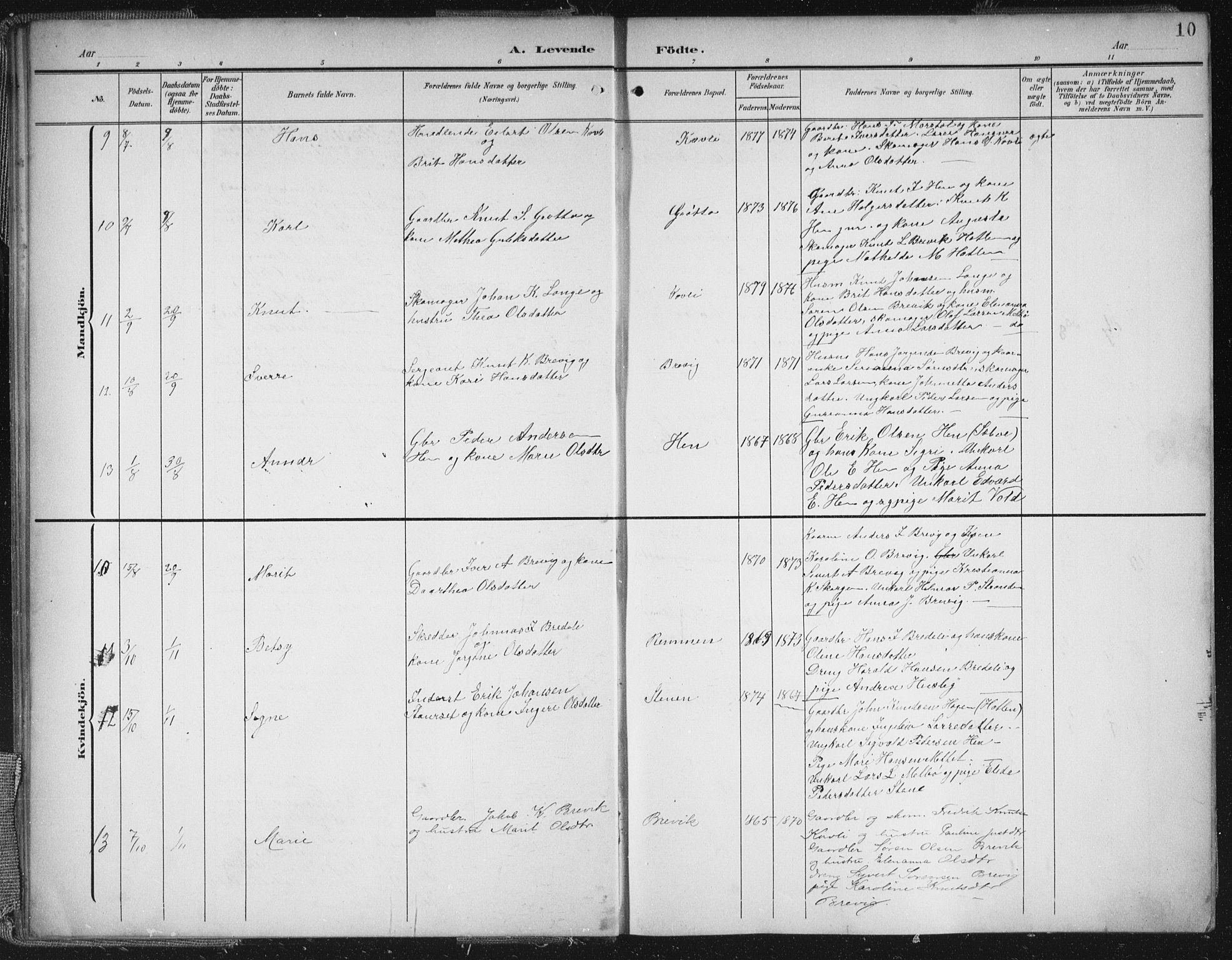 Ministerialprotokoller, klokkerbøker og fødselsregistre - Møre og Romsdal, AV/SAT-A-1454/545/L0589: Klokkerbok nr. 545C03, 1902-1937, s. 10