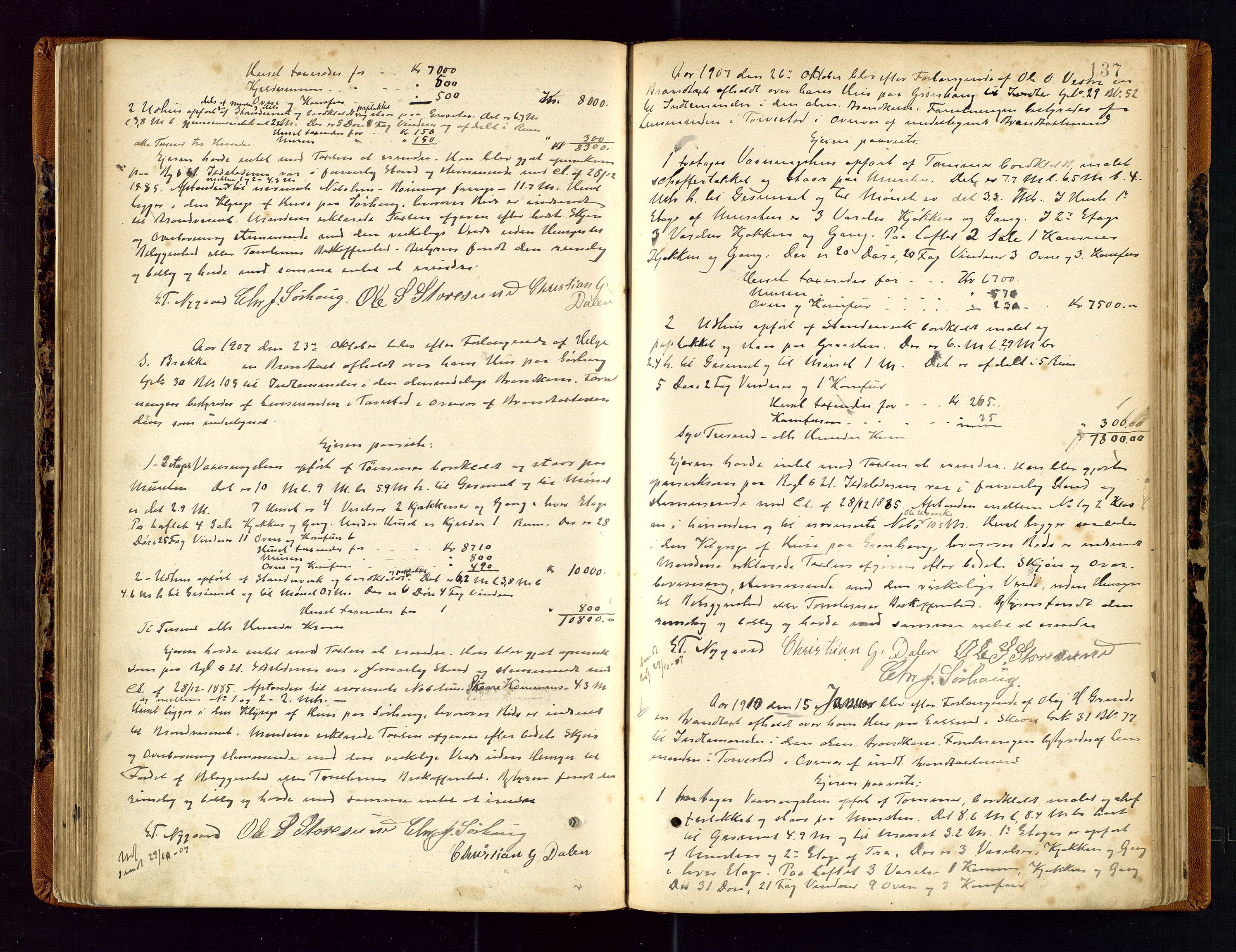 Torvestad lensmannskontor, SAST/A-100307/1/Goa/L0002: "Brandtaxationsprotokol for Torvestad Thinglag", 1883-1917, s. 136b-137a