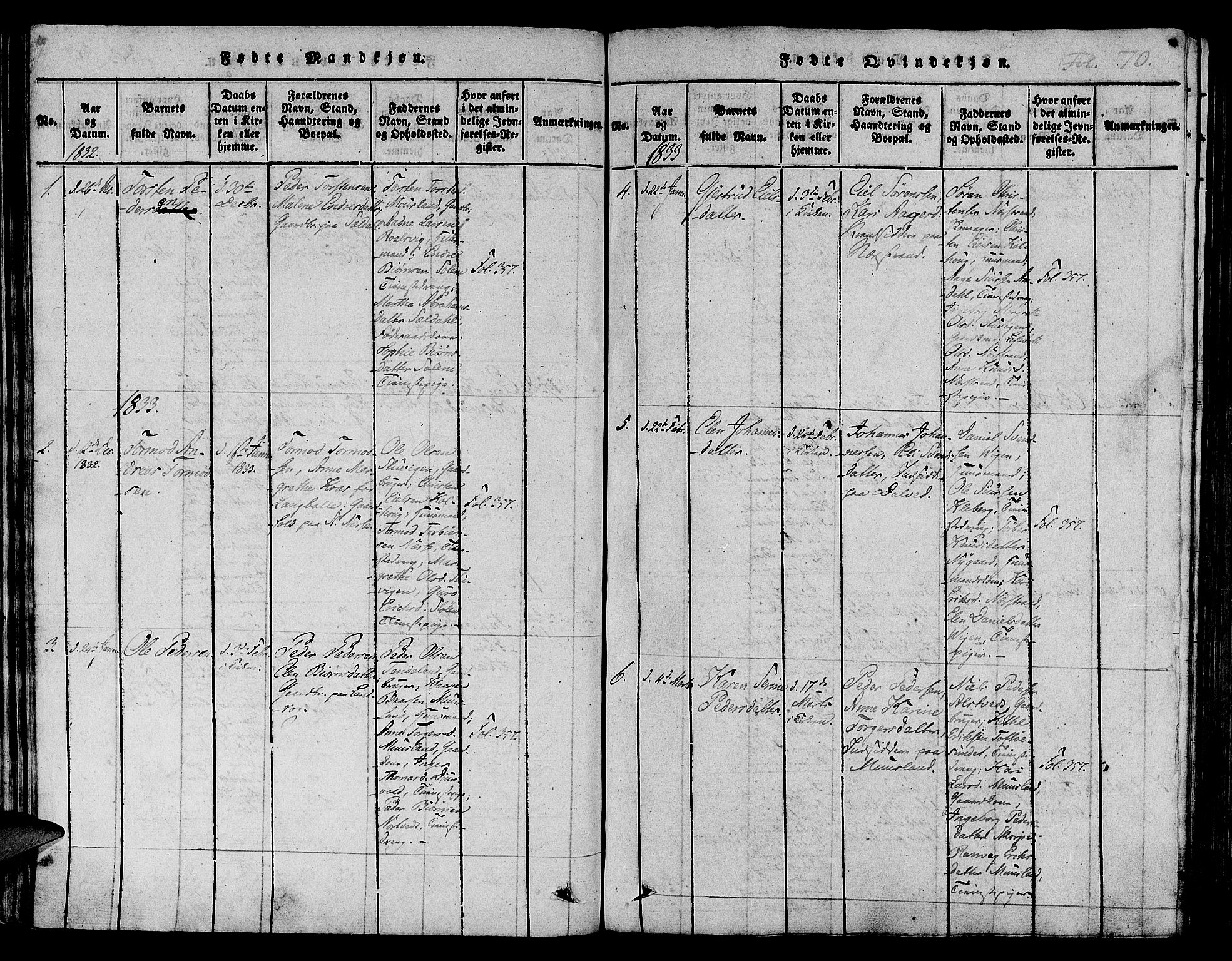 Nedstrand sokneprestkontor, AV/SAST-A-101841/01/IV: Ministerialbok nr. A 6, 1816-1838, s. 70