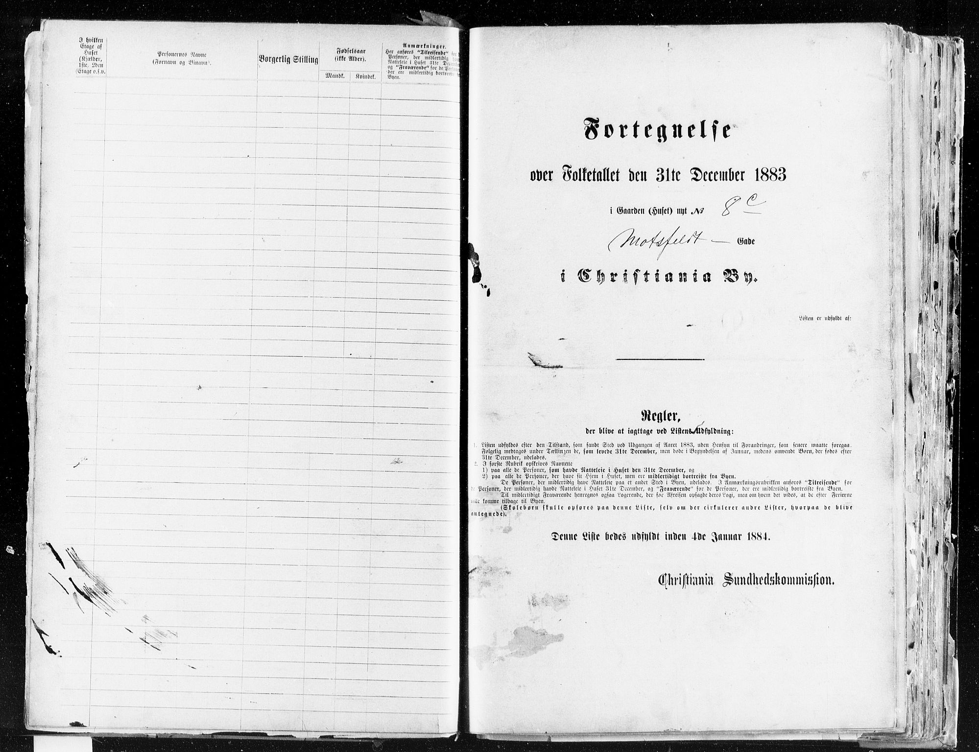OBA, Kommunal folketelling 31.12.1883 for Kristiania kjøpstad, 1883, s. 2775